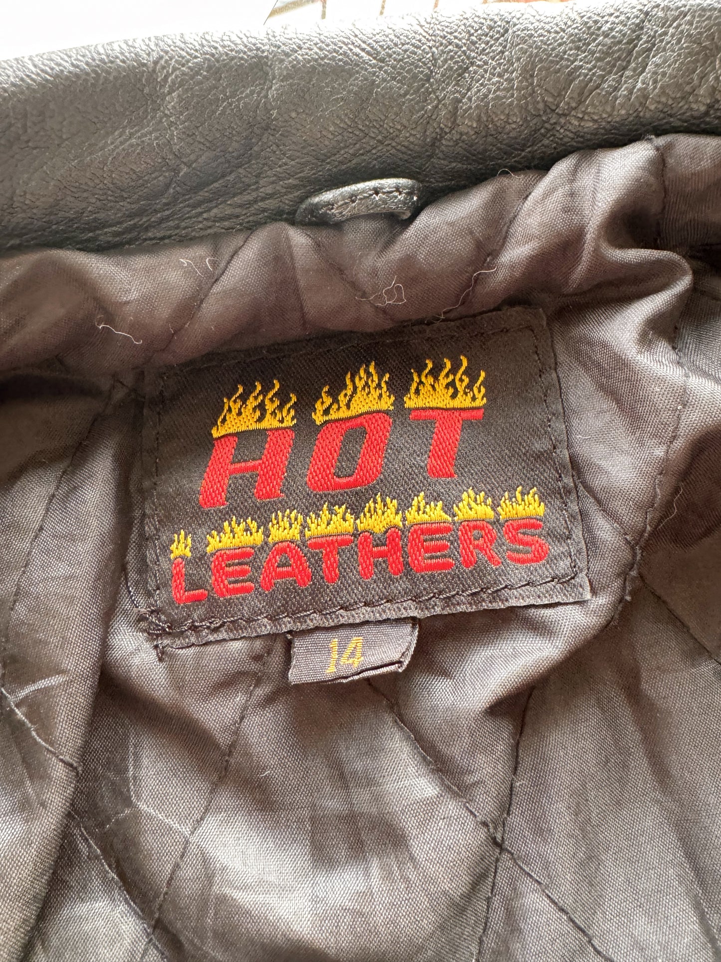 80s Hot Leathers Motorcycle Jacket (XS)