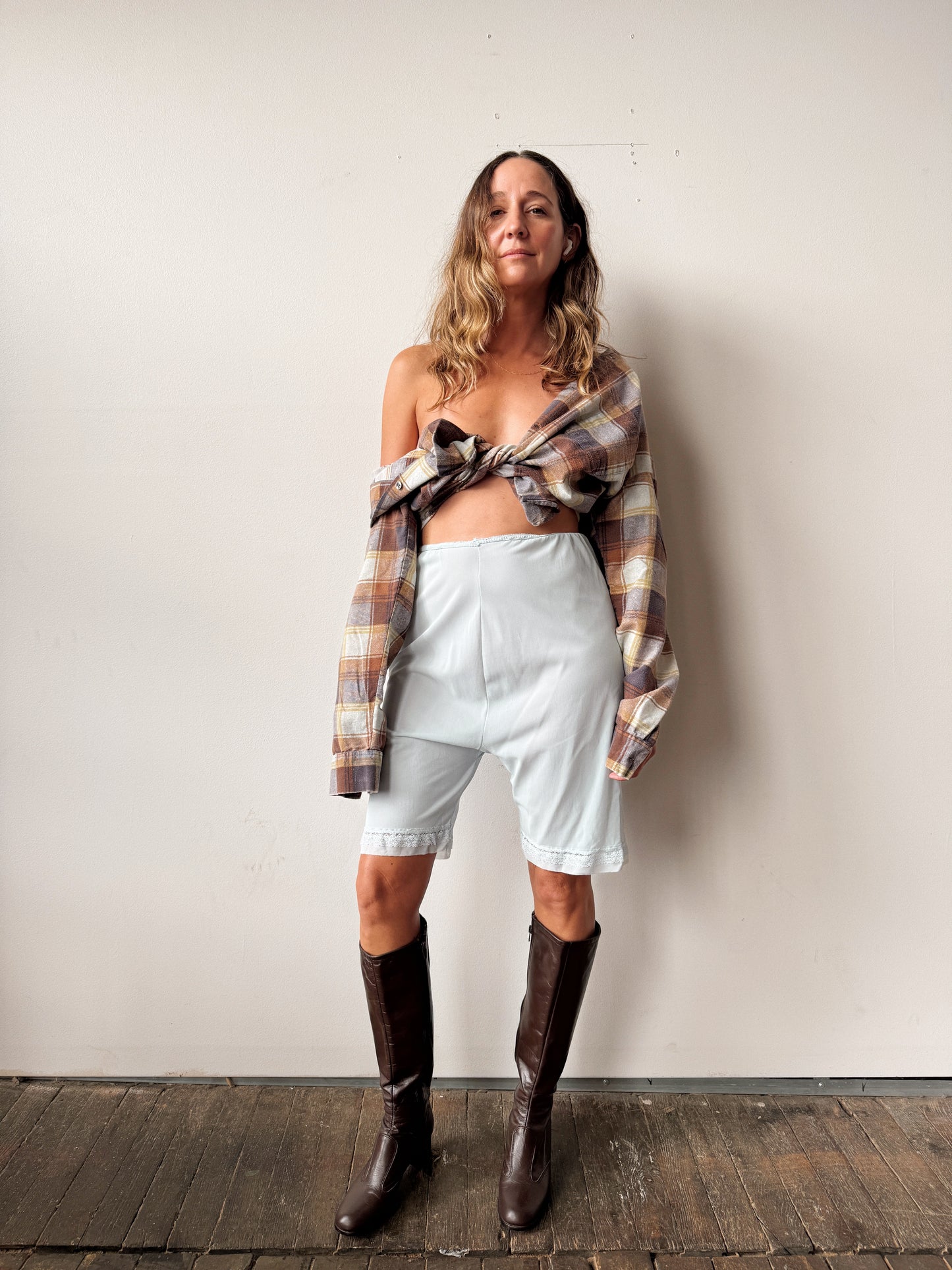 Baby Blue 80s Slip Shorts (M)