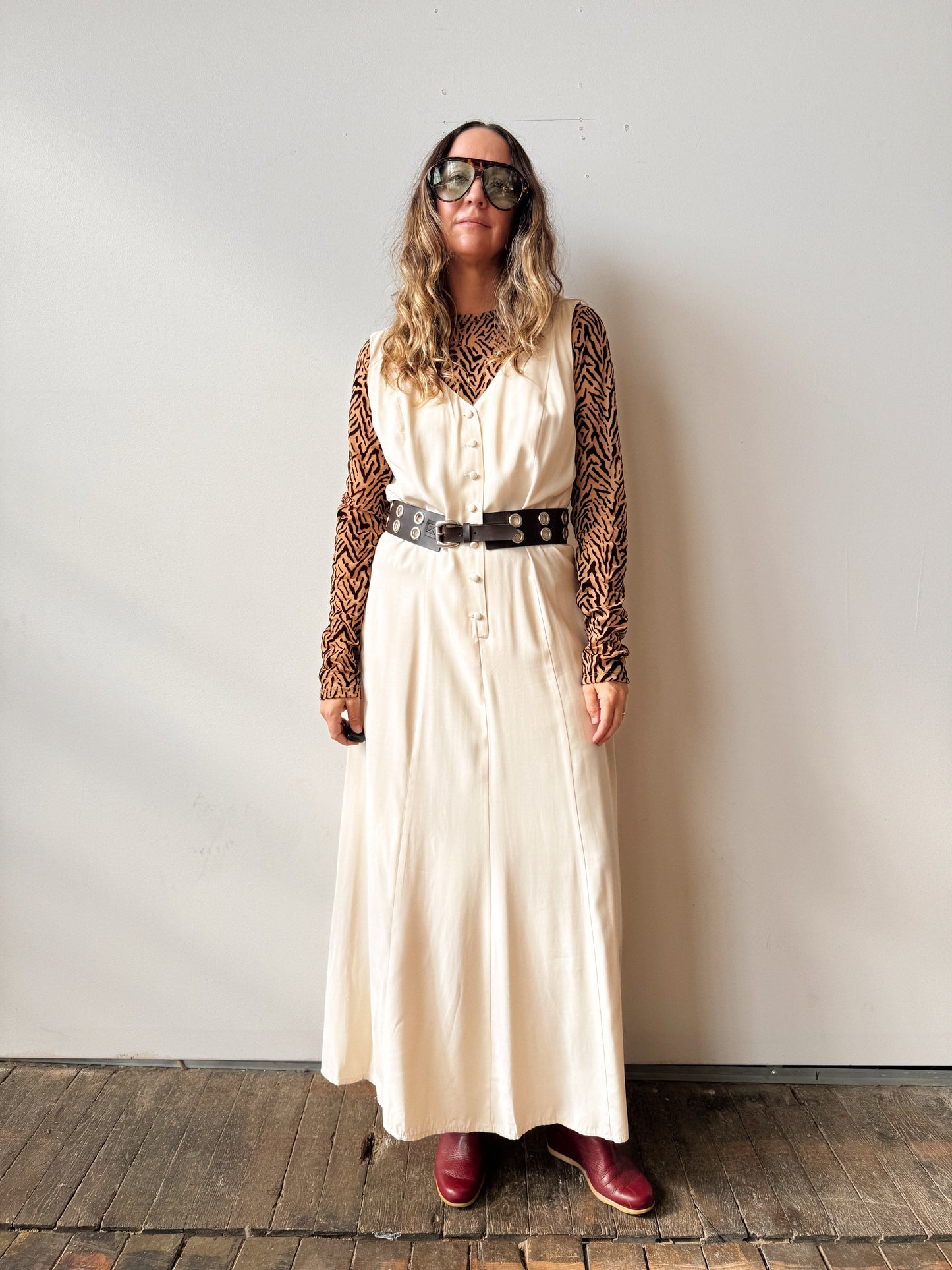 Ivory 90s Button-Front Dress (L)