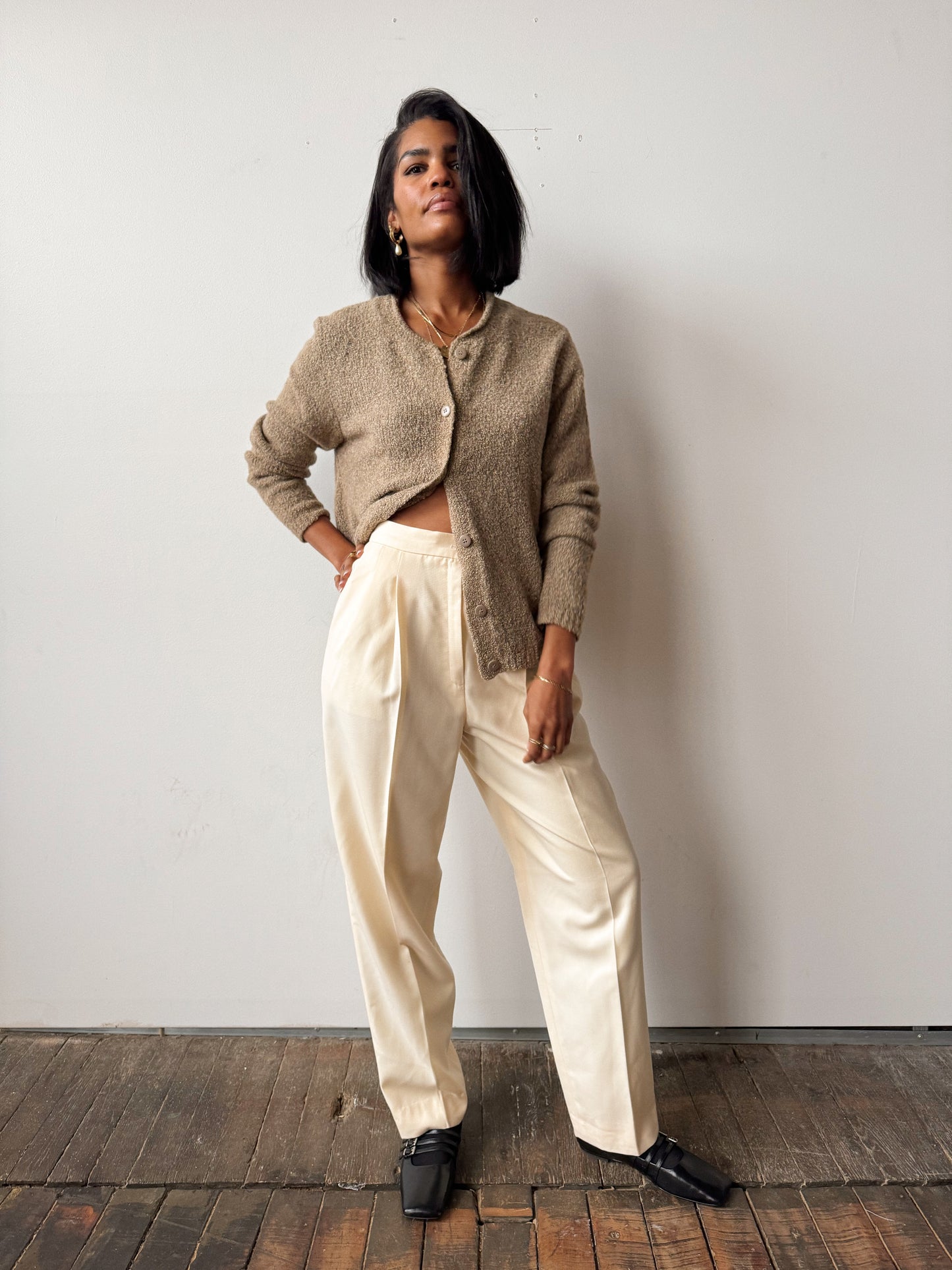 Ivory 90s Wool Trouser Pants (27)