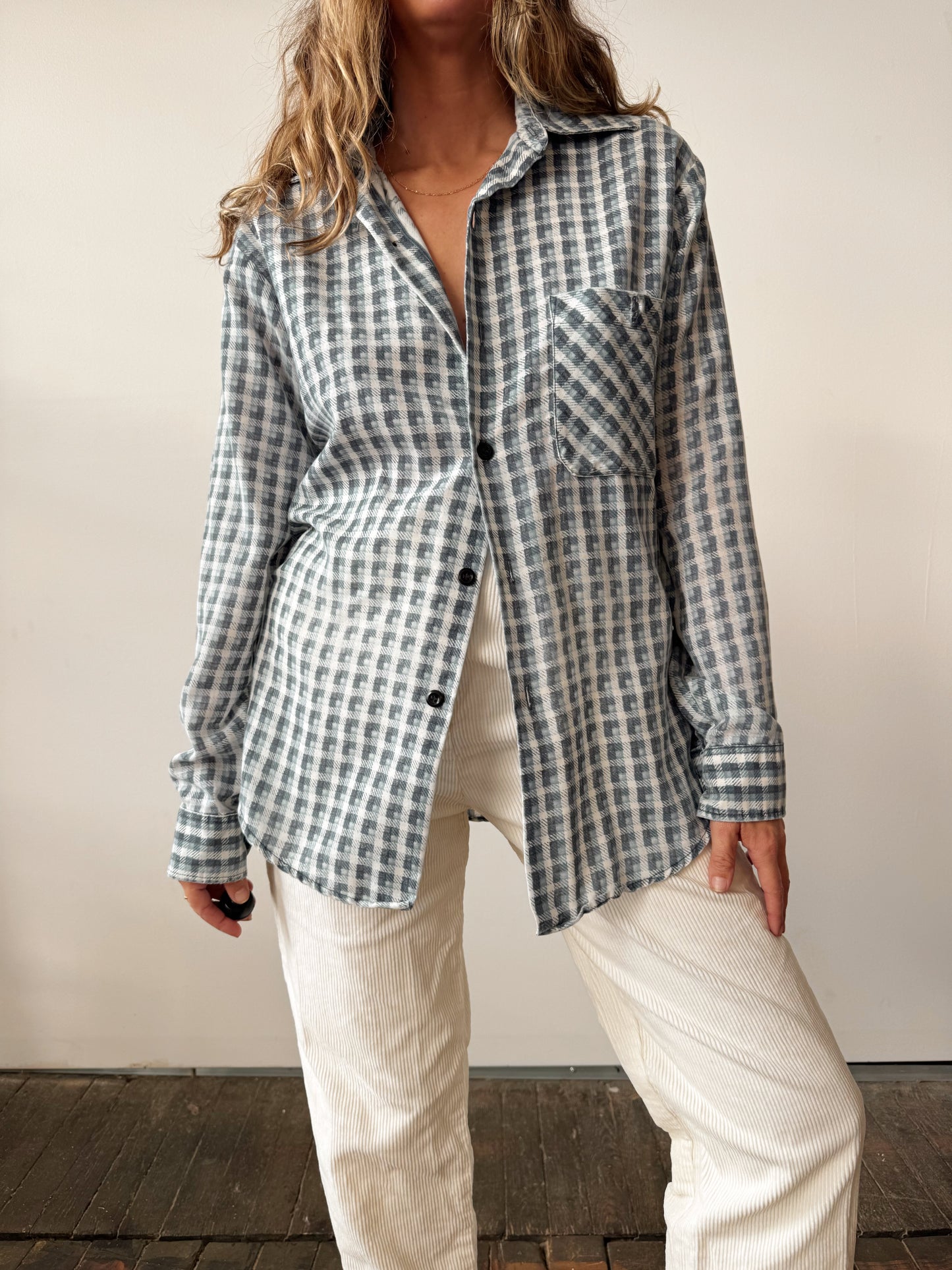 Distressed 70s Blue Flannel (M)