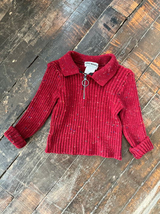 80s Knit Wave Zip Sweater (3T)