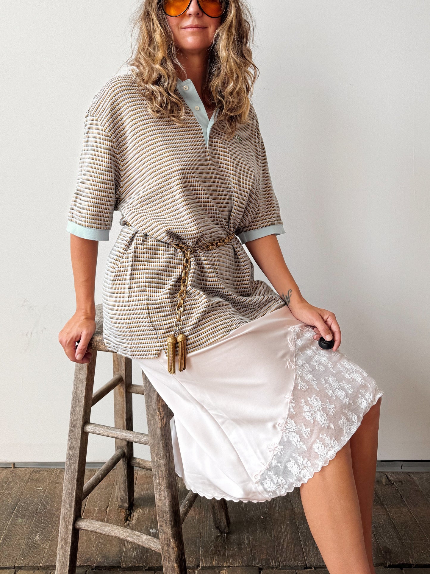 70s-Inspired Knit Polo (XL)