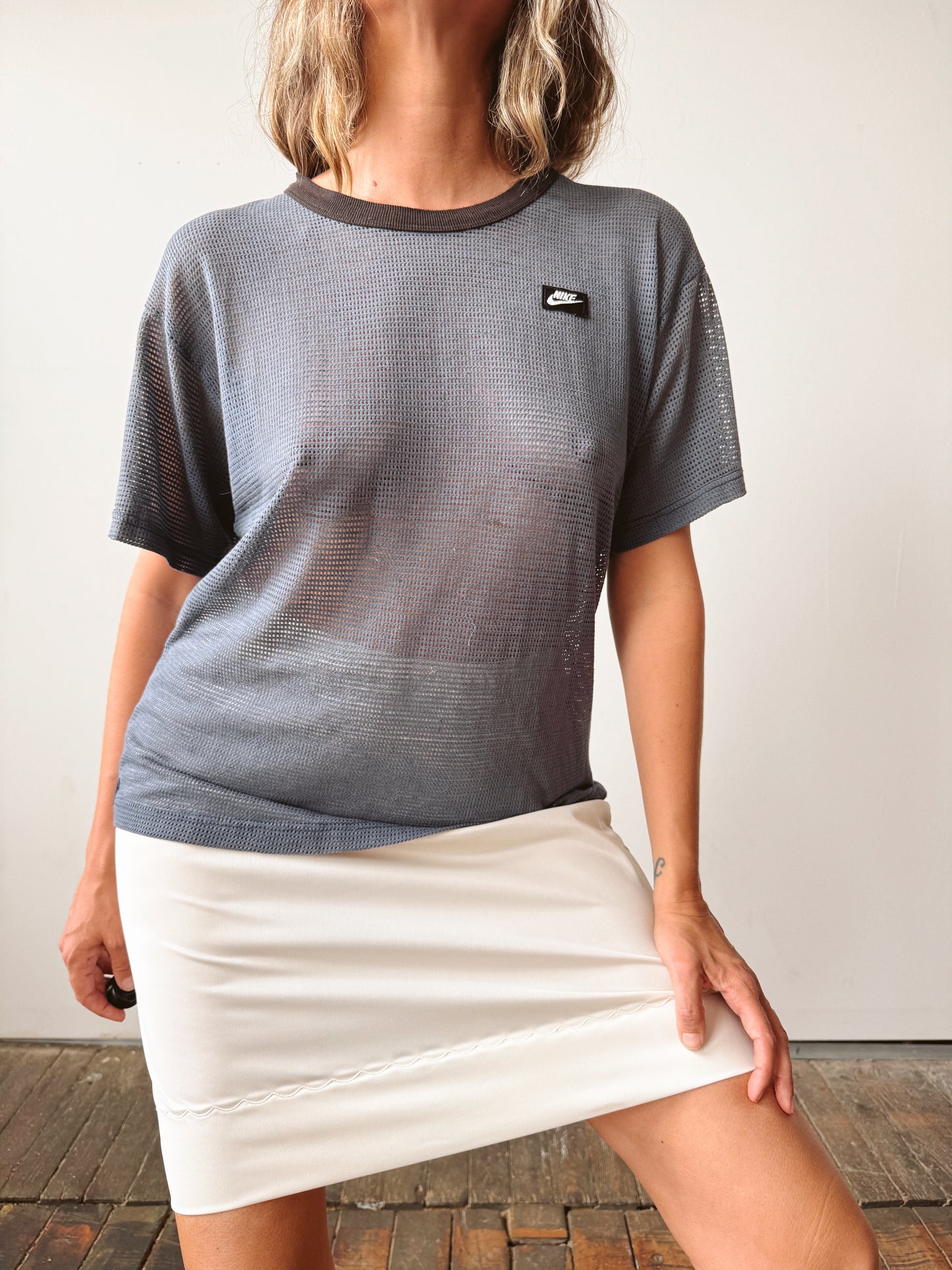 Made in USA  80sNike Mesh Contrast T-shirt (M)