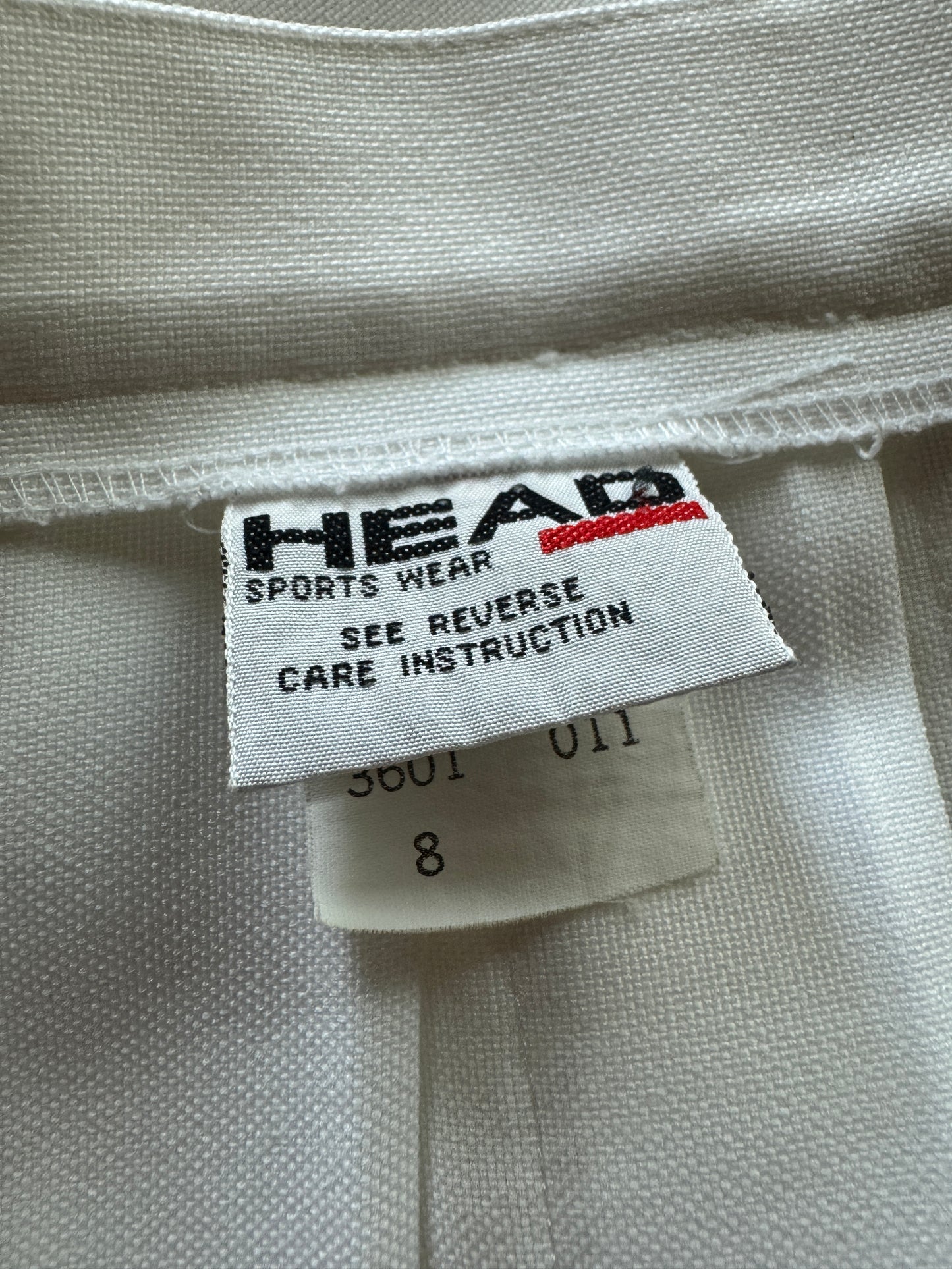Vintage Head White Pleated Tennis Mini Skirt (26")