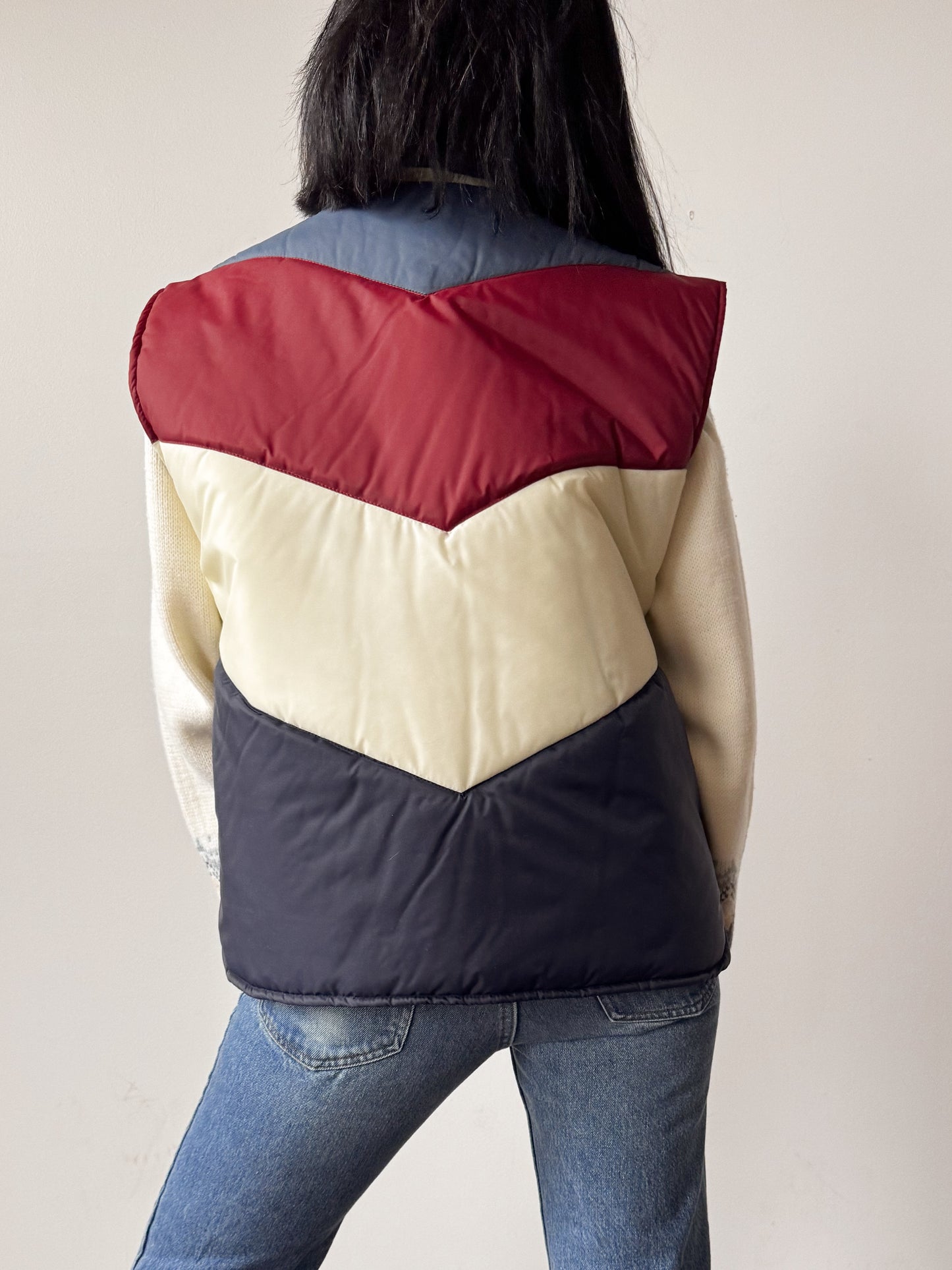 Sigallo 70s Colorblock Puffer Vest (M)