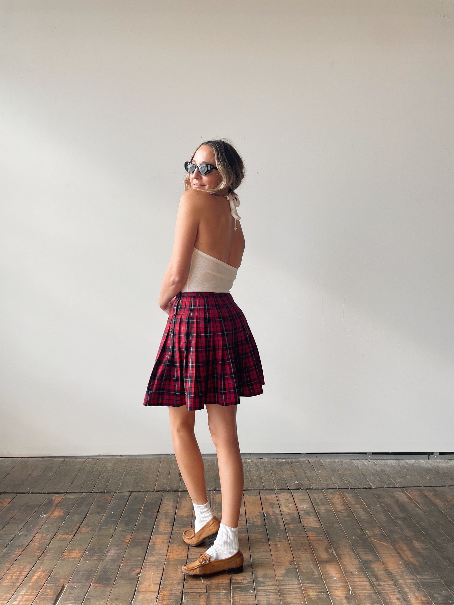 Plaid 90s School Girl Mini Skirt (S)