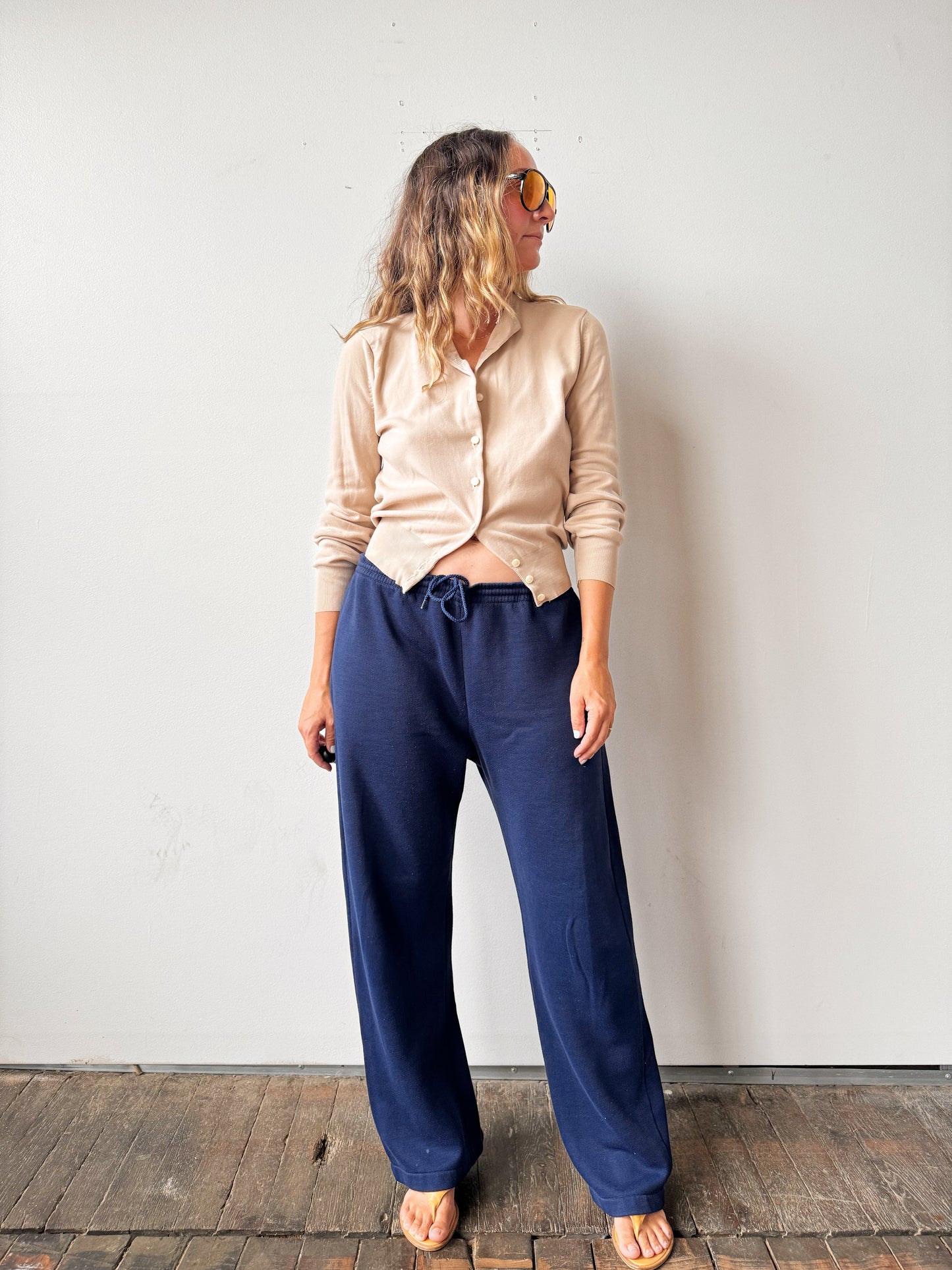 Beige Minimal 60s Cardigan (M)