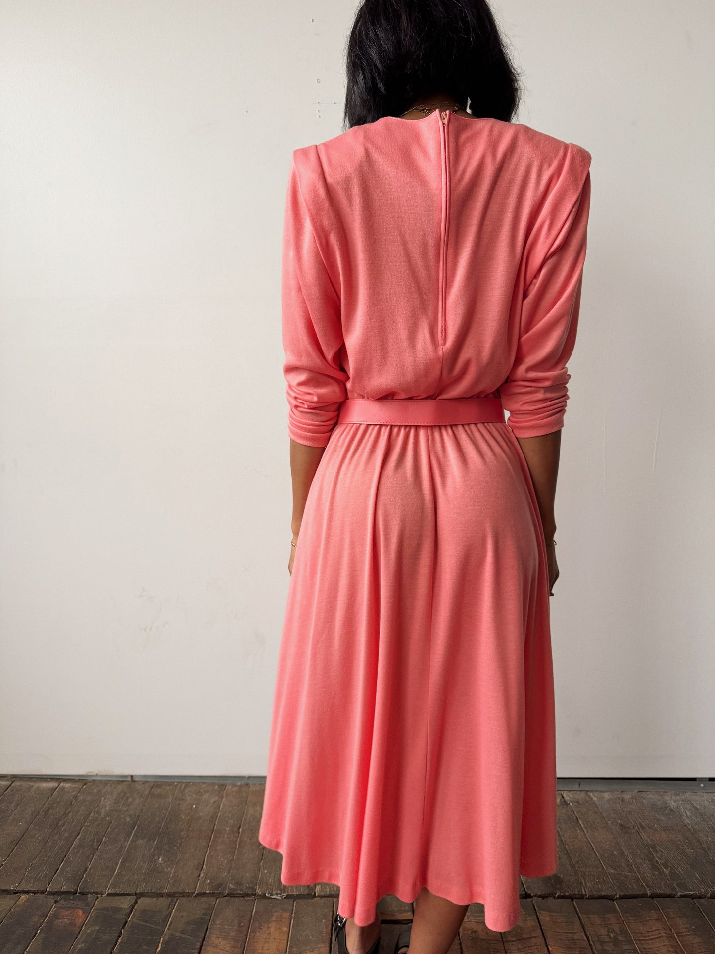 Coral Dolamn Sleeve Dress with Belt (M)