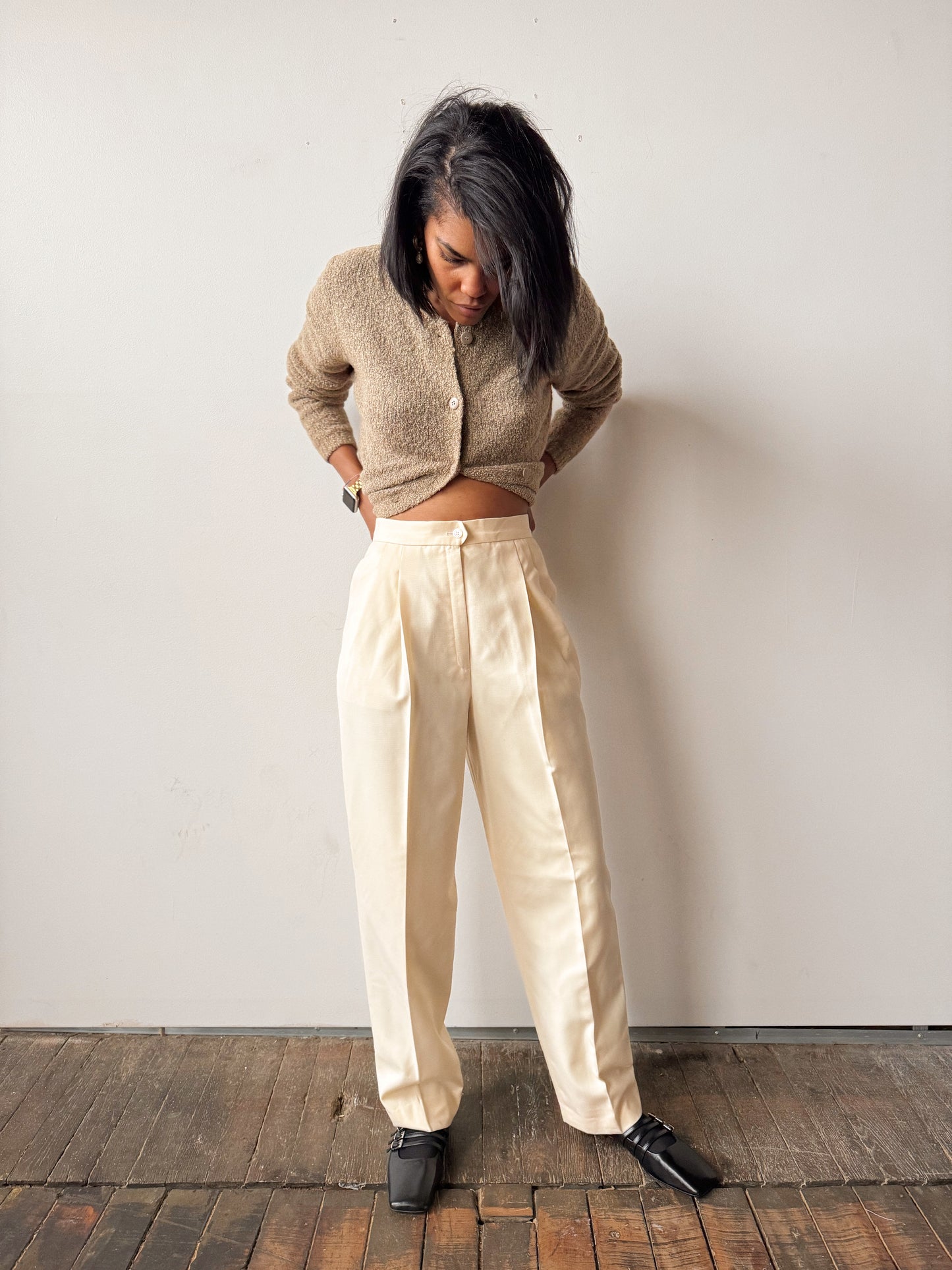 Ivory 90s Wool Trouser Pants (27)