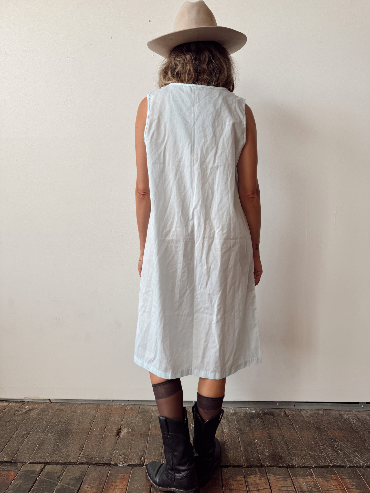Cotton 90s Eyelet Sleep Slip Dress (M)