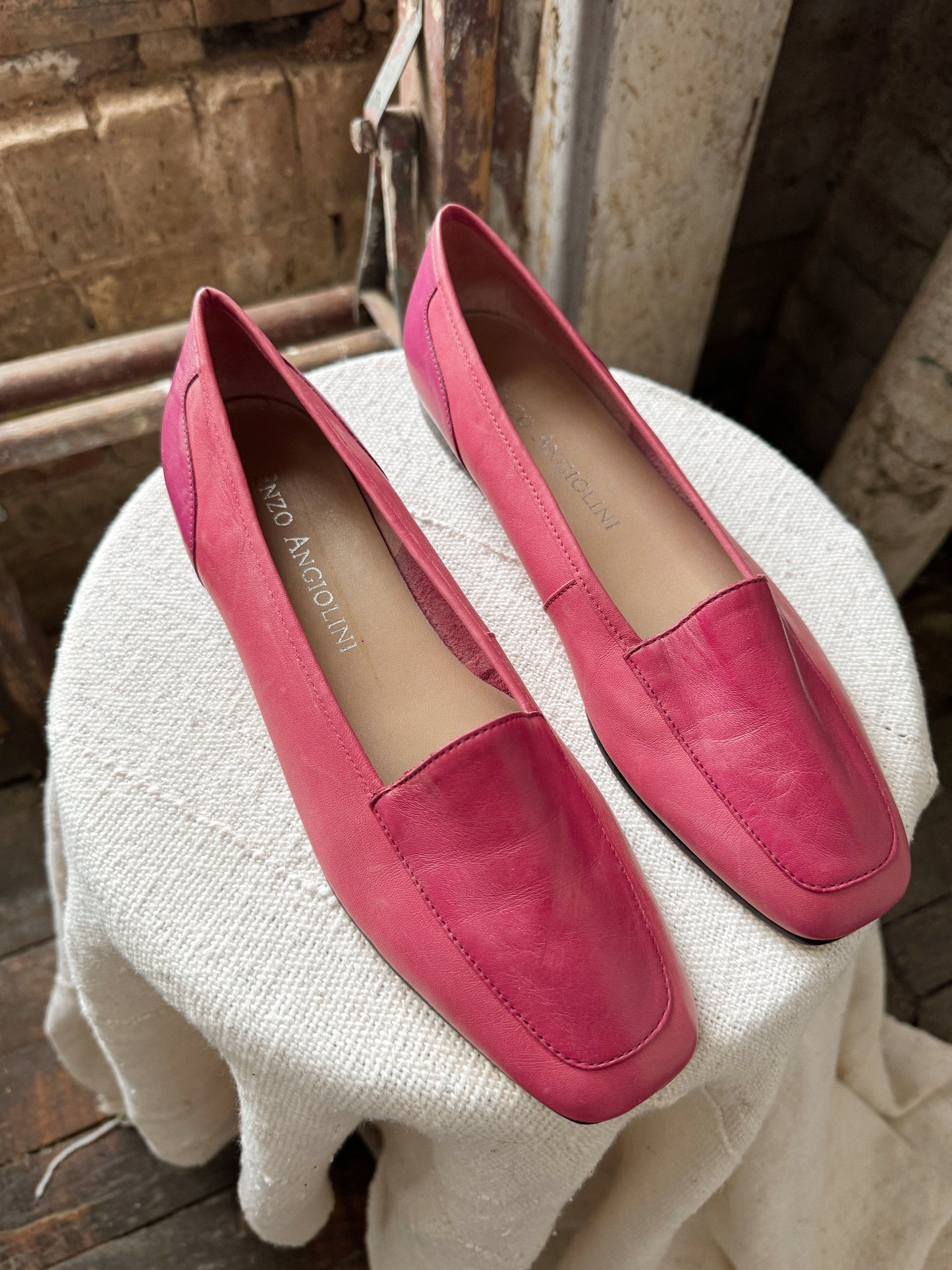 Pink Leather Liberty Loafers (9.5)