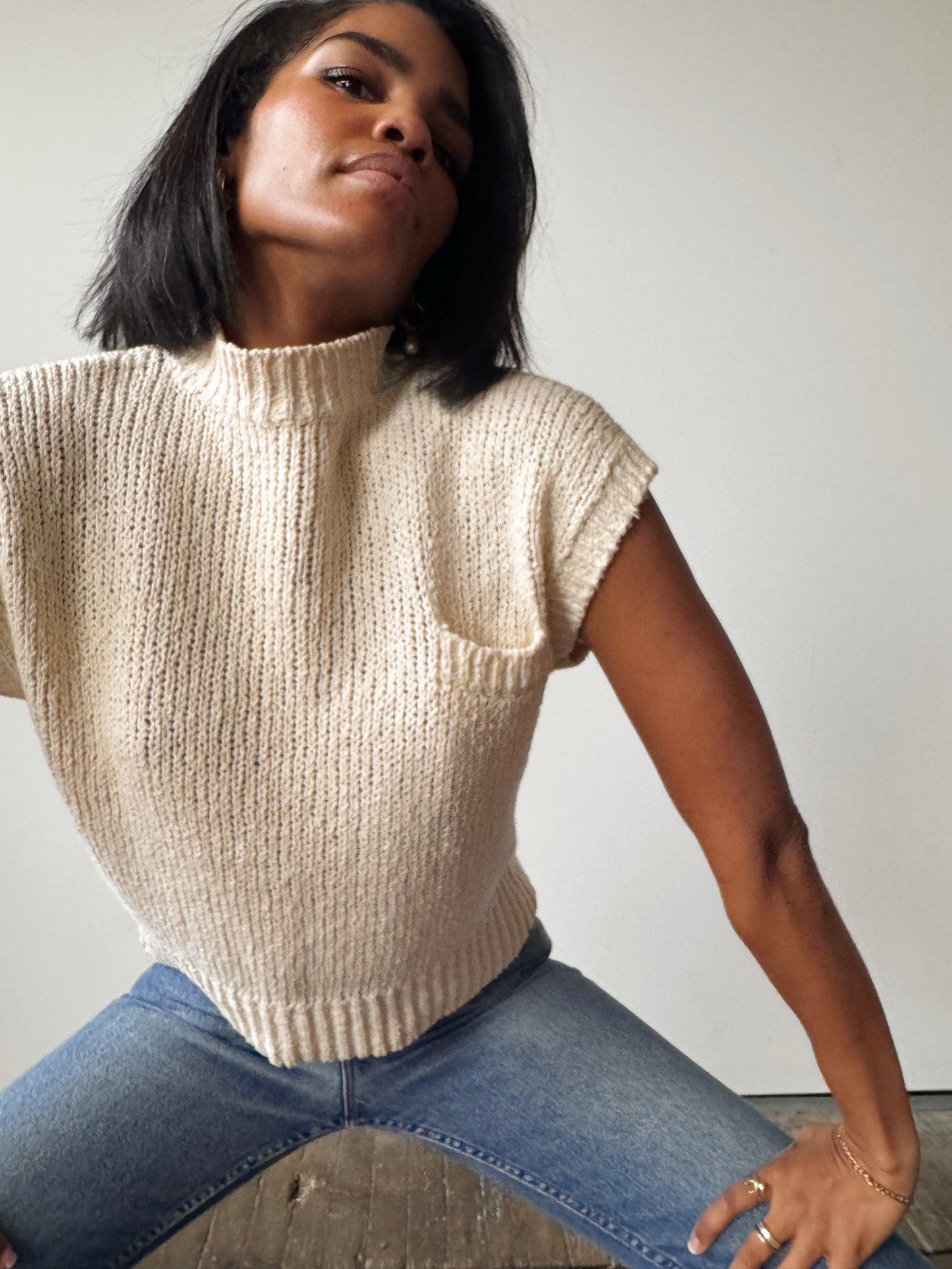 Pierre 90s Knit Short Sleeve Sweater (S)