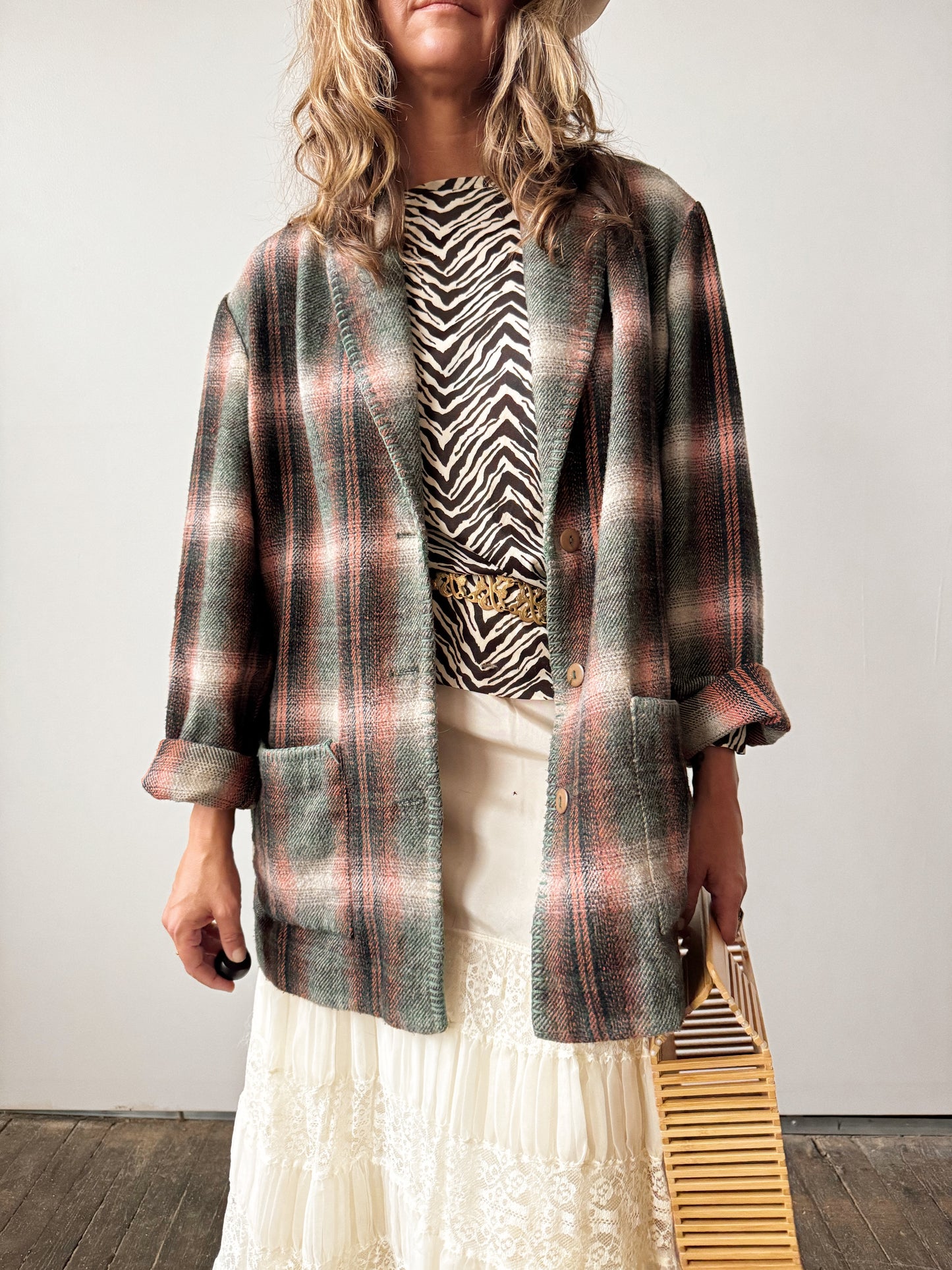 Flannel 90s Blanket Coat (L)