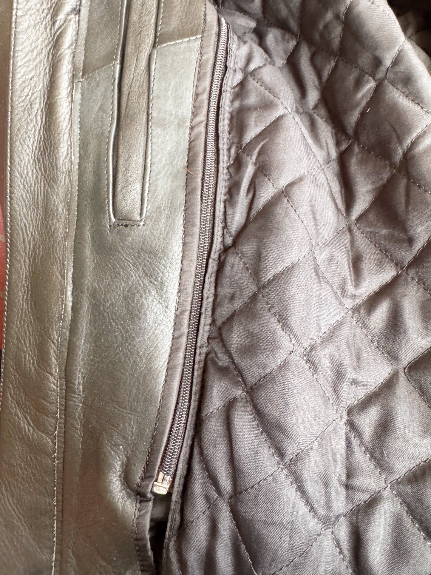 Leather Fringe Motocycle Jacket with Rose Cut-out Details (XL)