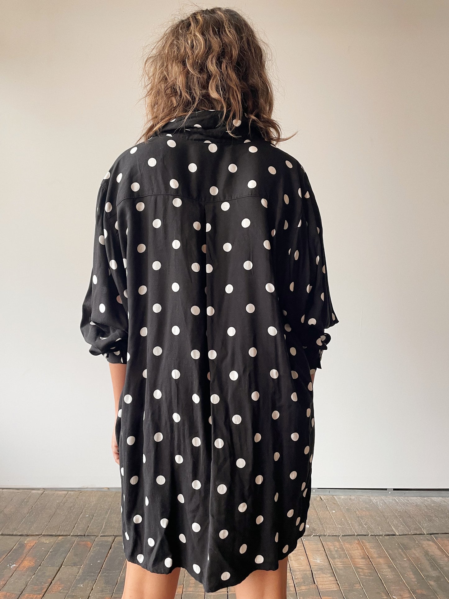 90s Polka Dot Oversize Blouse