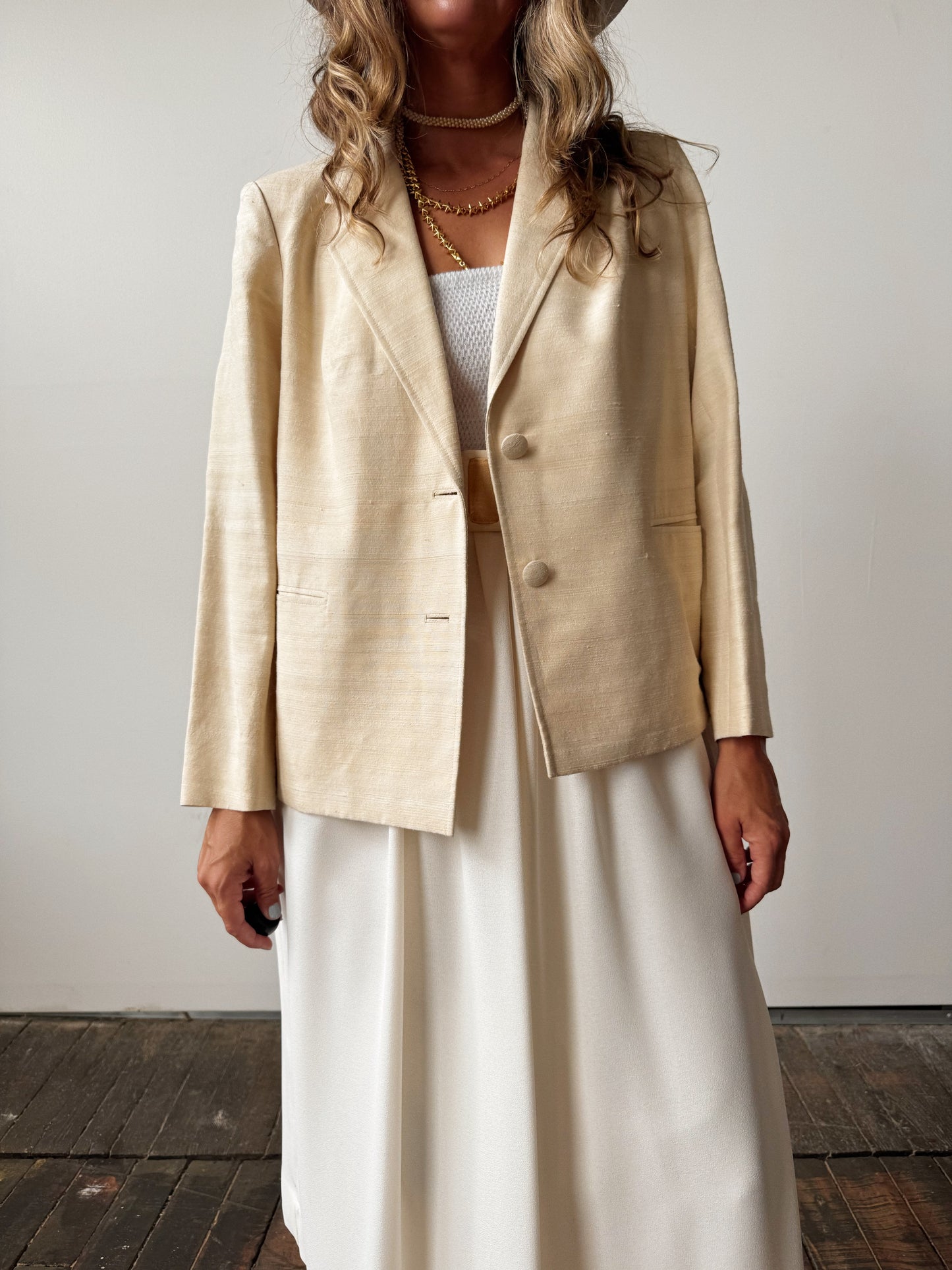 Silk Waist Ivory Blazer (S)