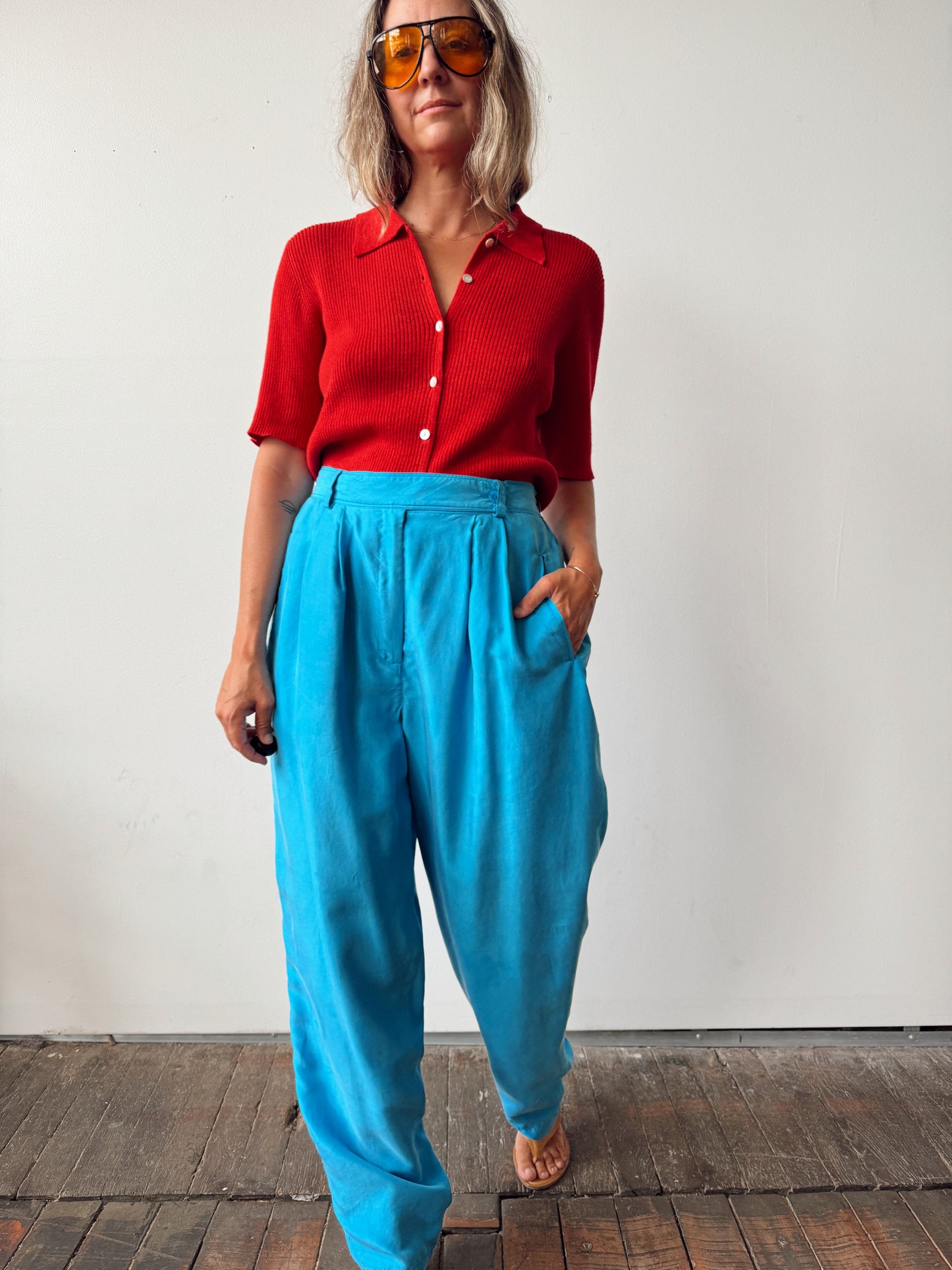 Cerulean Silk 90s Trouser (28")