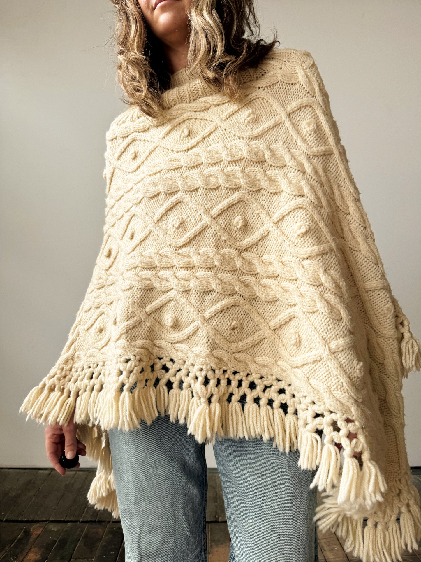 60s Hand Knitted Poncho