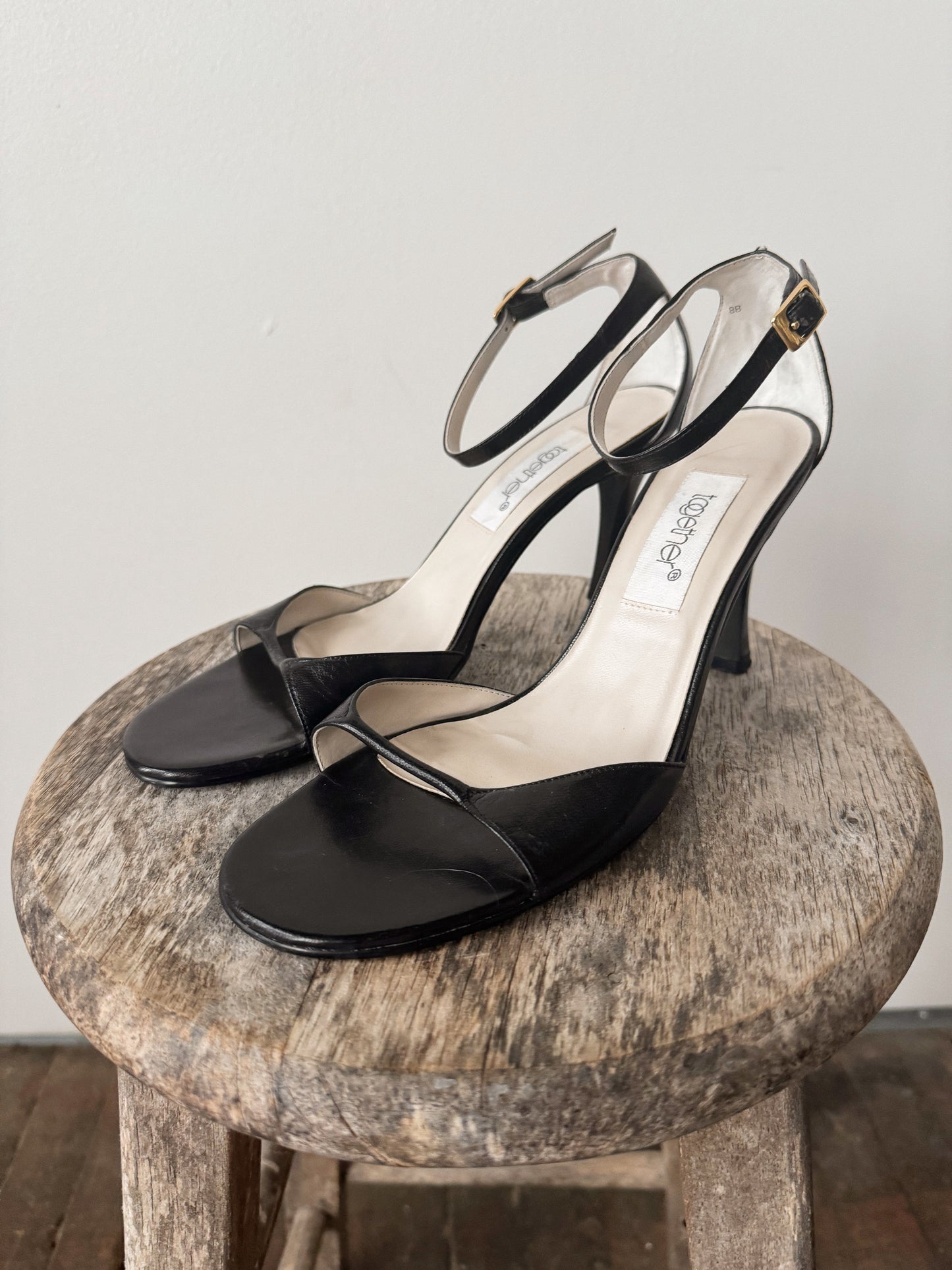 The Perfect Black Leather Heels (Size 8)