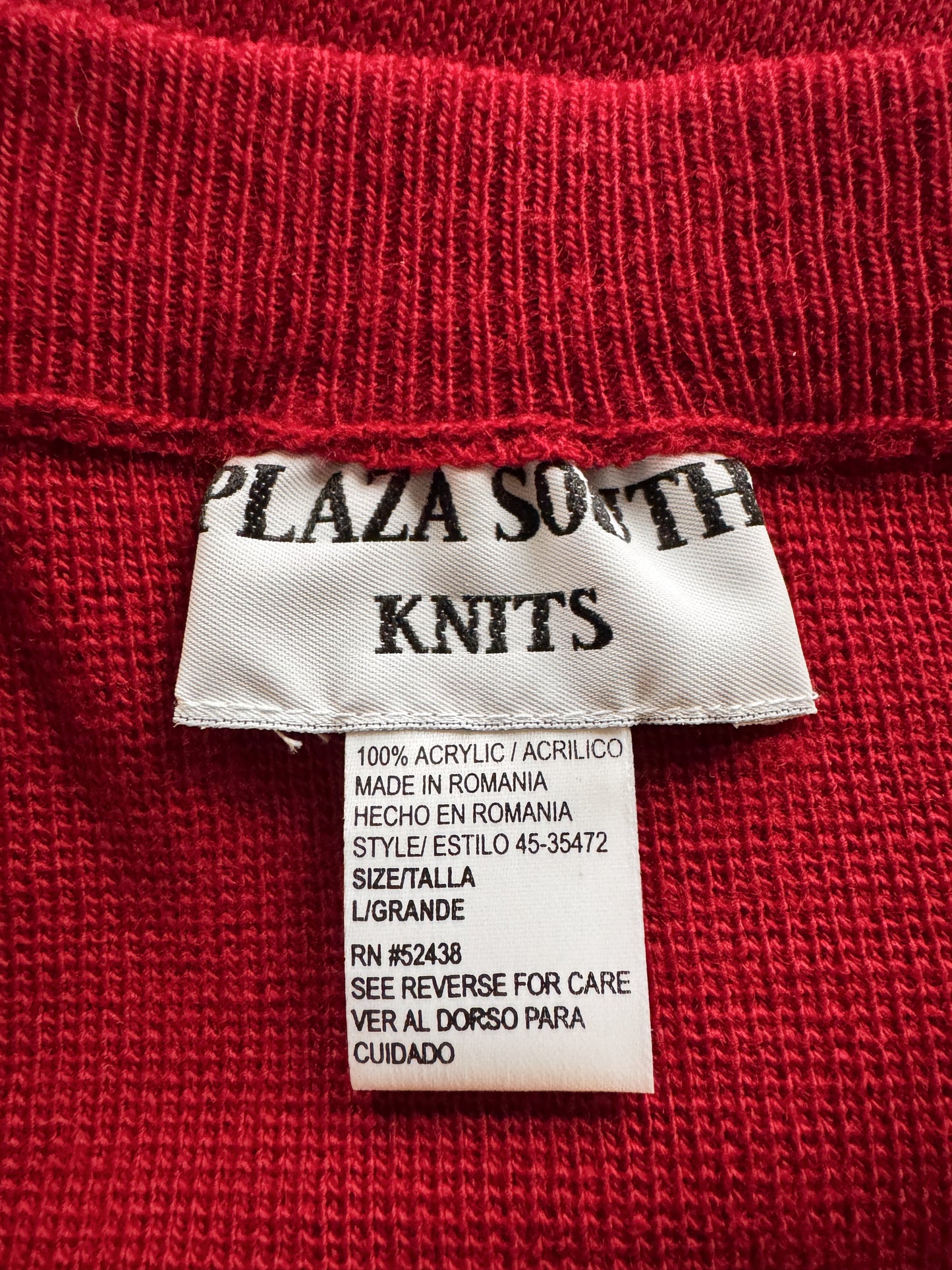 Plaza South Knits 90s Fringe Knit Sweater Set (M)