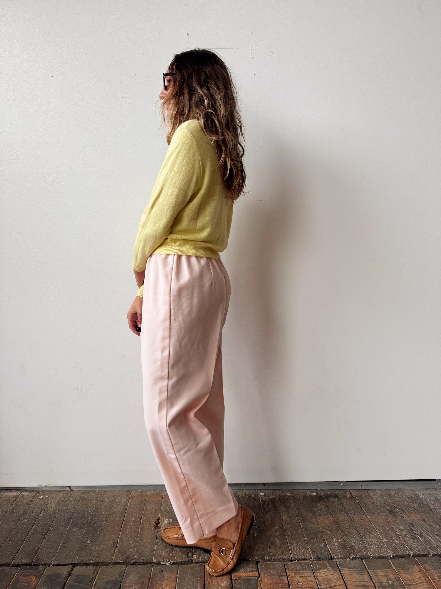 60s Yellow Cropped Cardigan (XS)