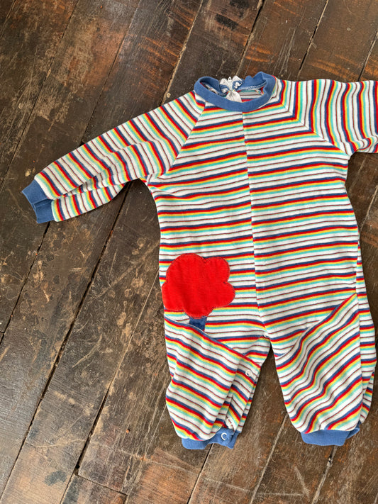 80s Velour Zip Onesie (9mths)