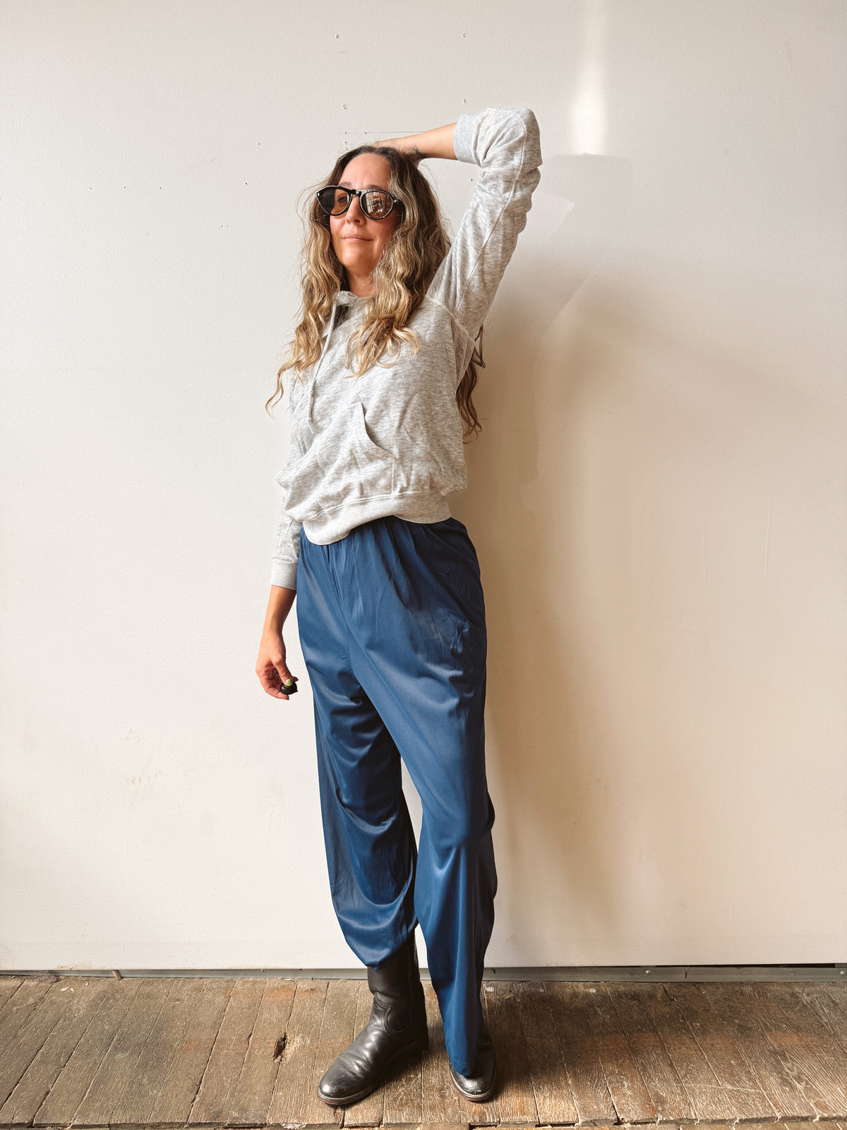 Blue Nylon Vanity Fair 80s Soft Pant (L)