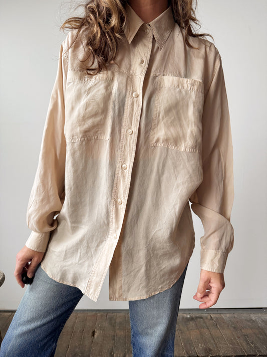 Silk Taupe Blouse (L)