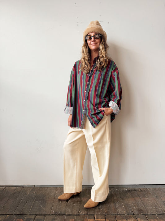 Julian Striped 90s Mens Button Down Shirt (XXL)