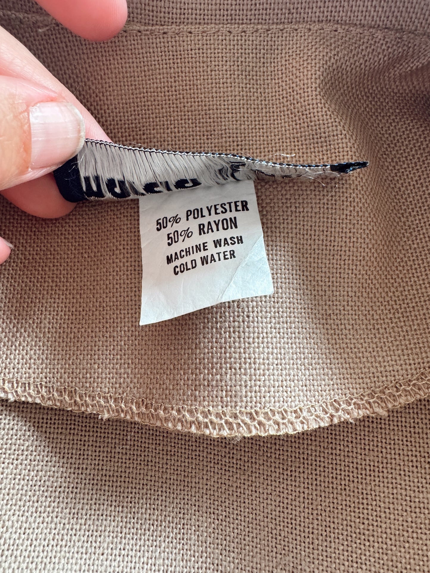 Pleated Beige V-Neck Dress and Cropped Jacket (M)