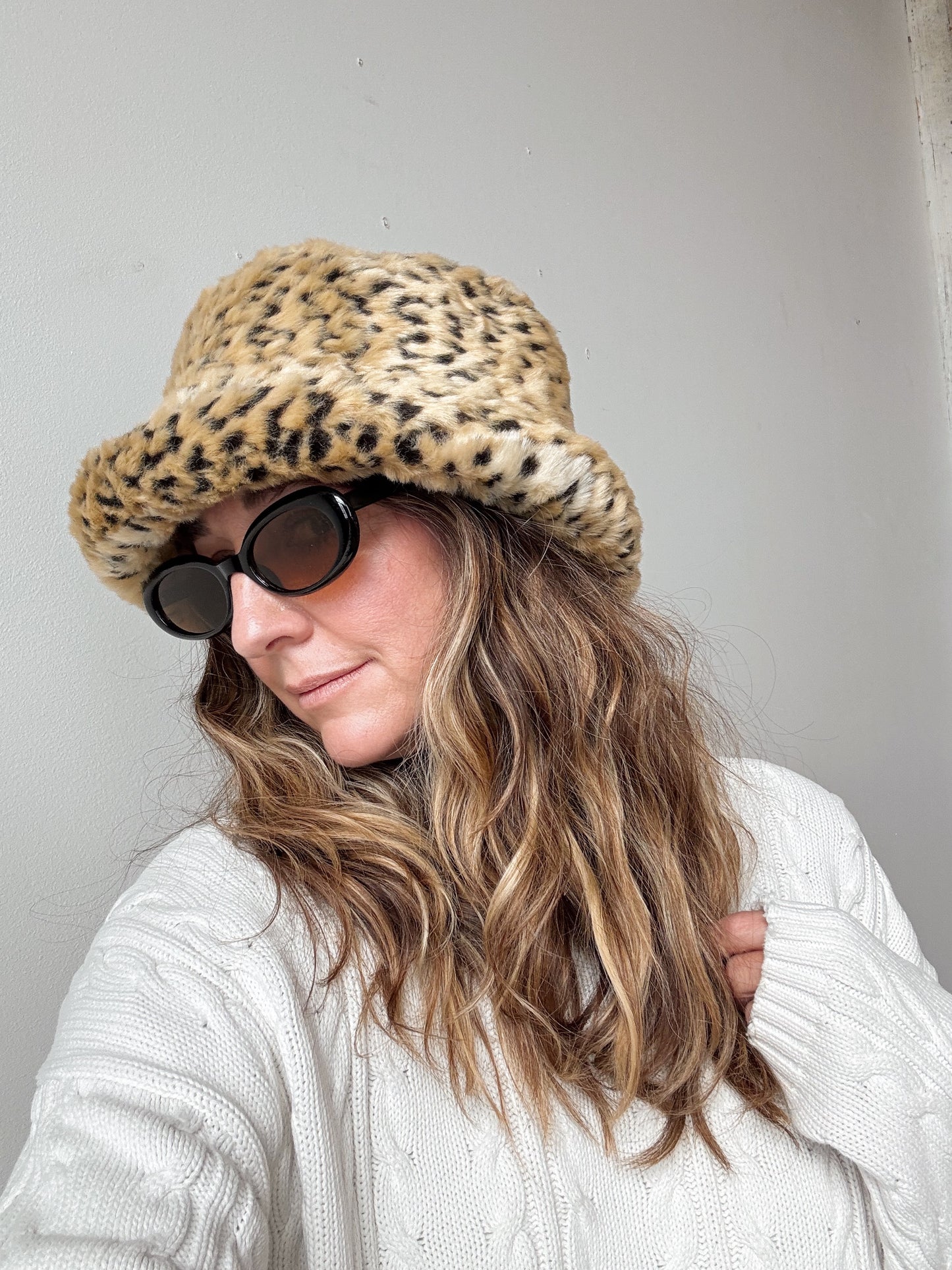 Animal Faux Fur Bucket 90s Bucket Hat