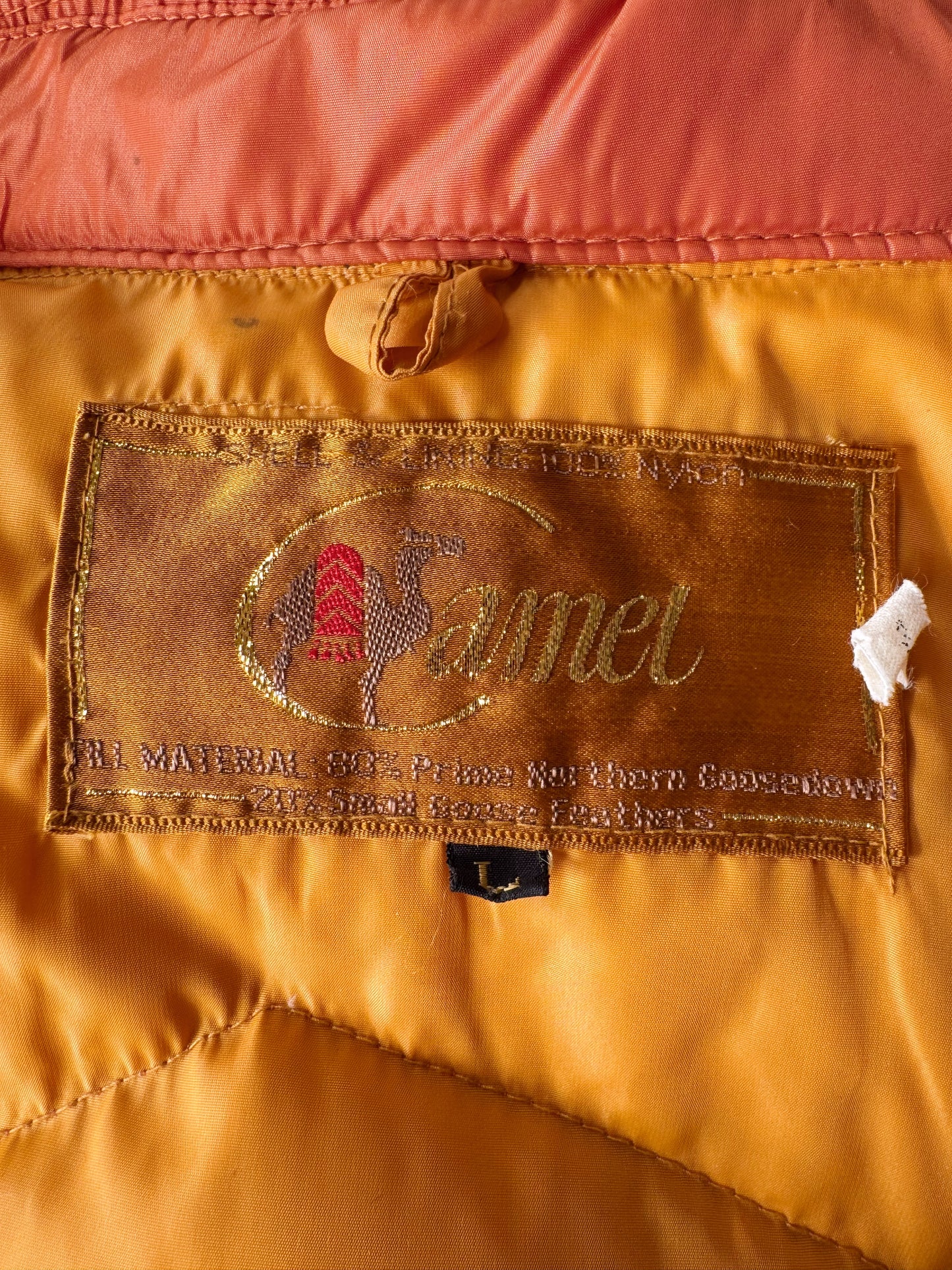 Vintage 70s Puffer Vest Camel- Northern Goosedown (L)