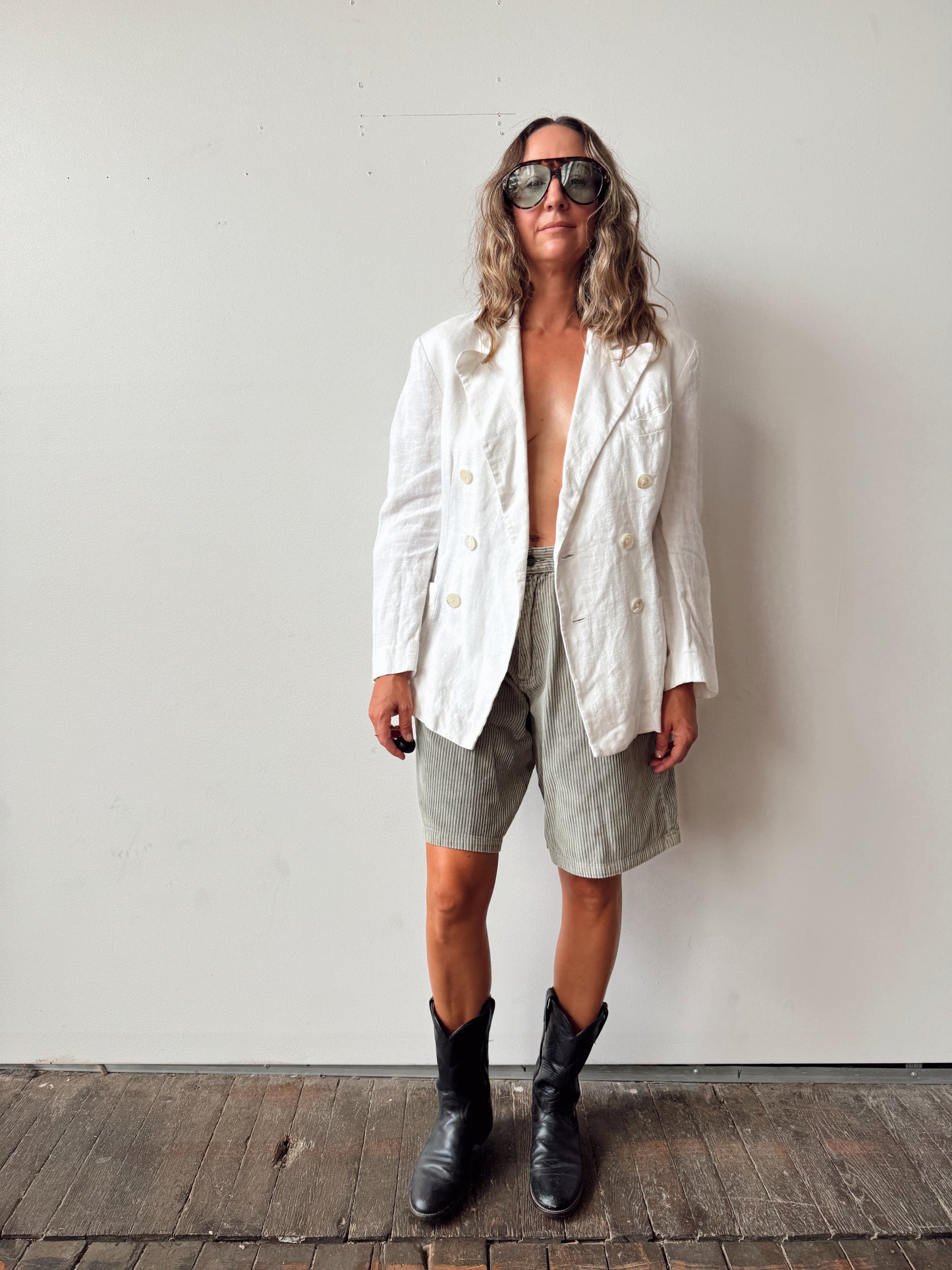 Ralph Lauren Linen Double-Breasted Summer 90s Coat (S)