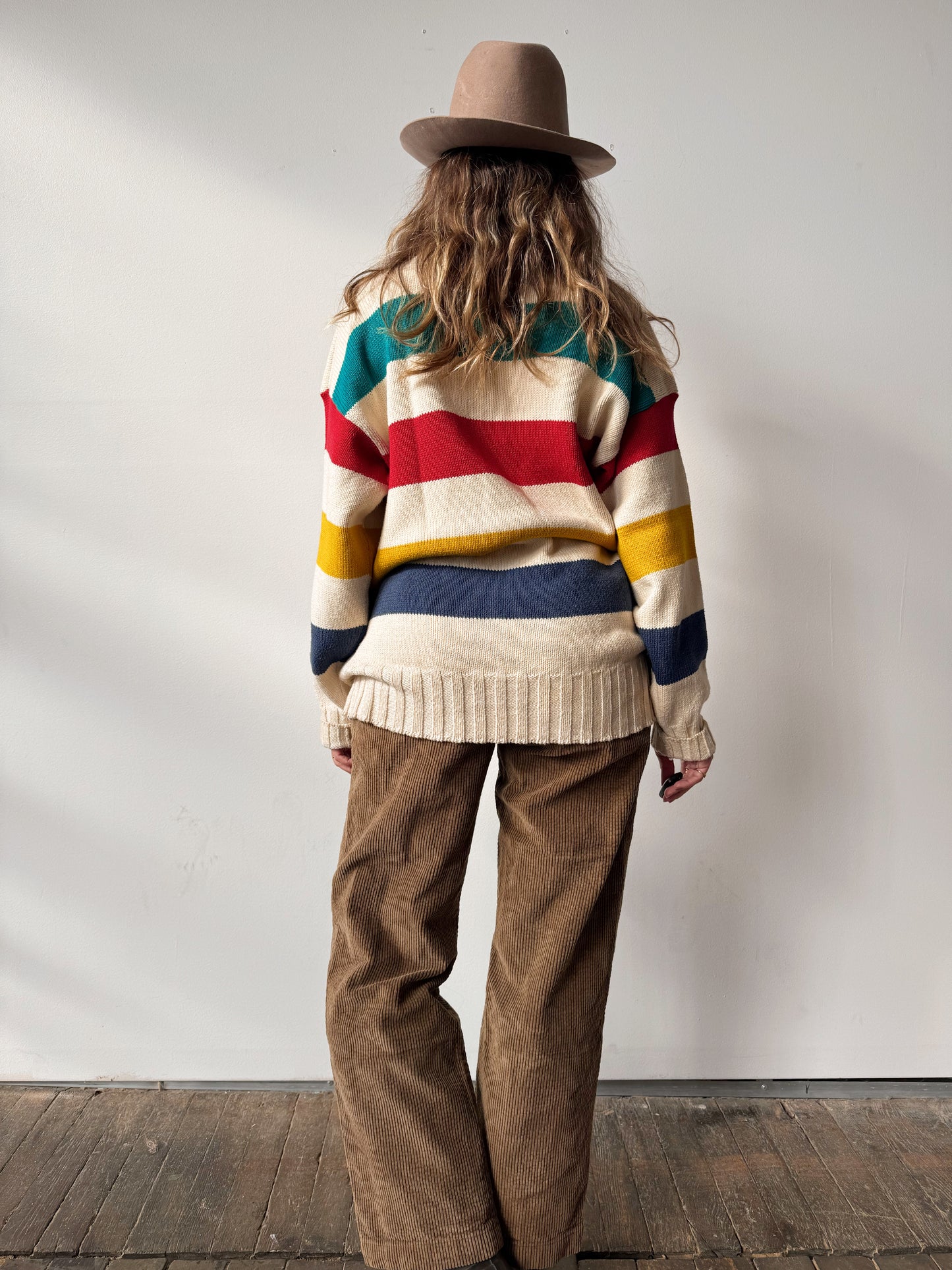 Knit Striped Turtleneck 90s Sweater (L)