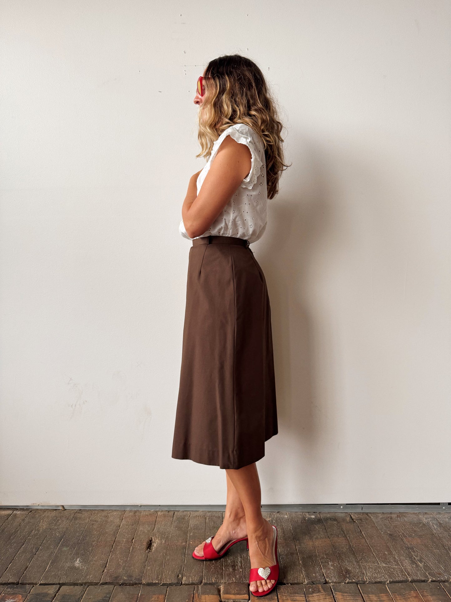 60s Cotton A-Line Skirt (28")