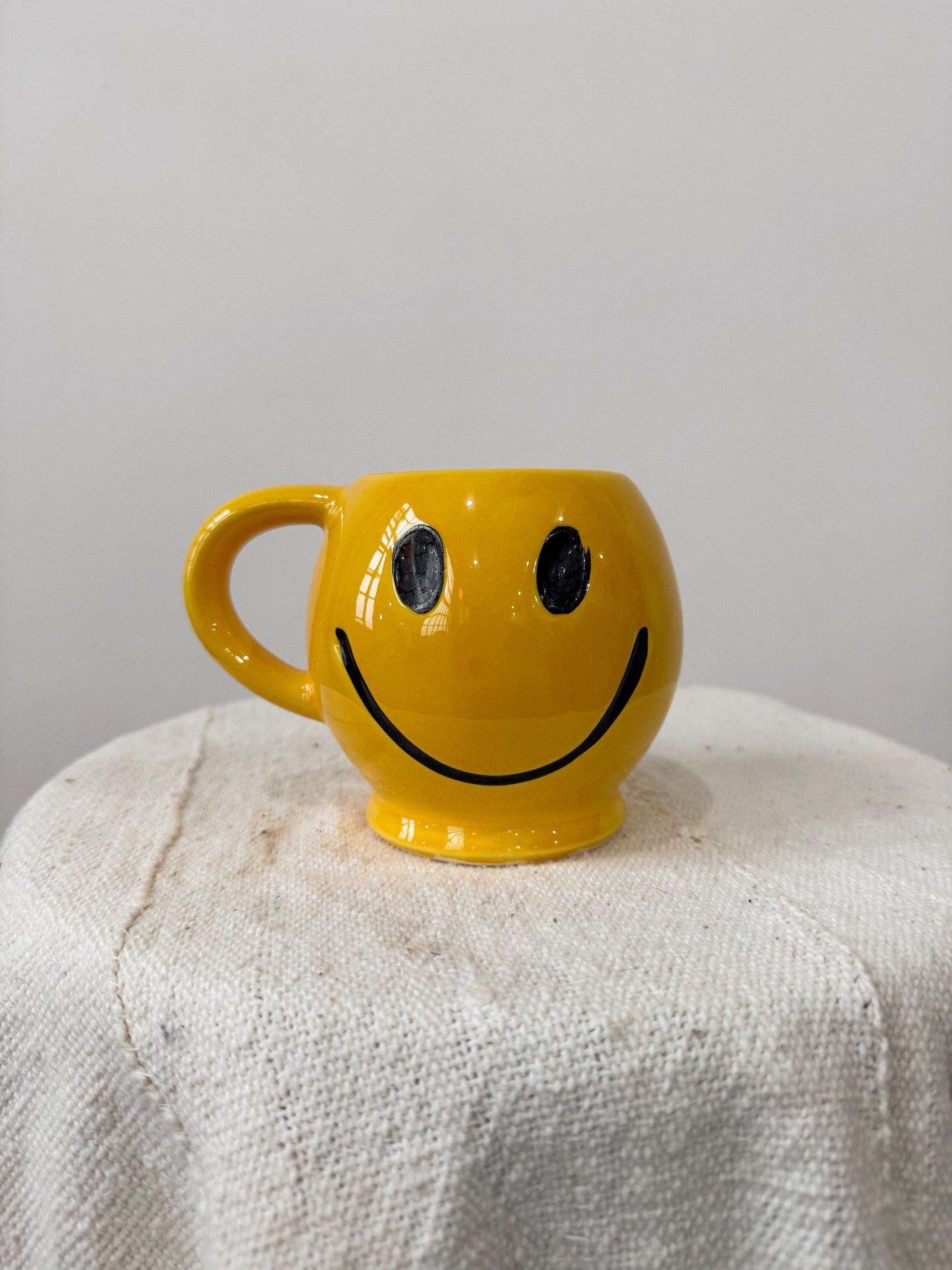 1970s McCoy Pottery Golden Smiley Mug