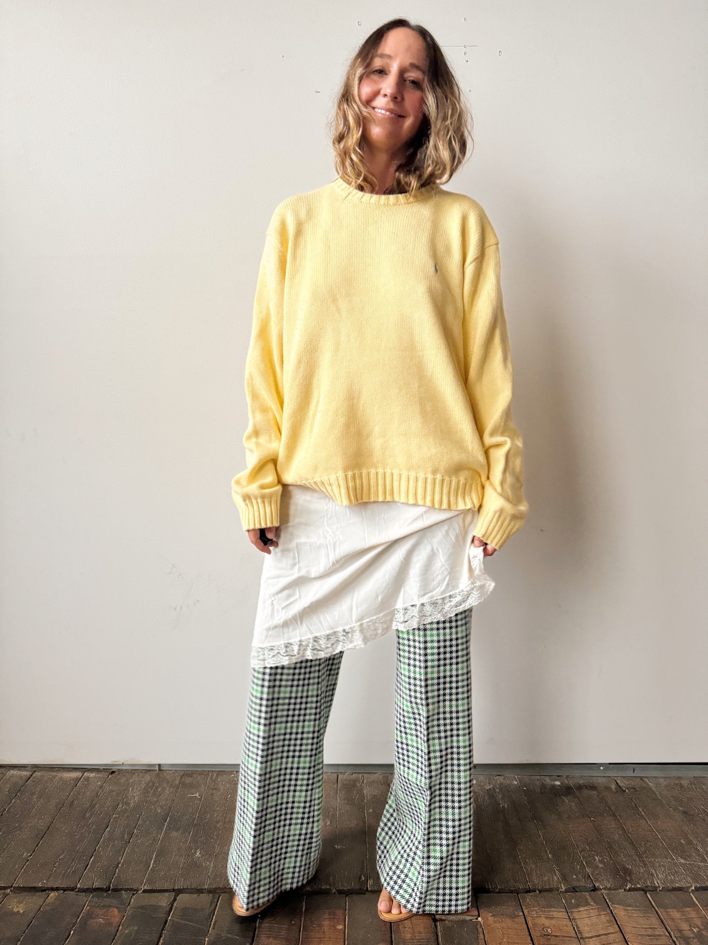 Polo Ralph Lauren Butter Yellow Cotton Knit Sweater (Mens XL)