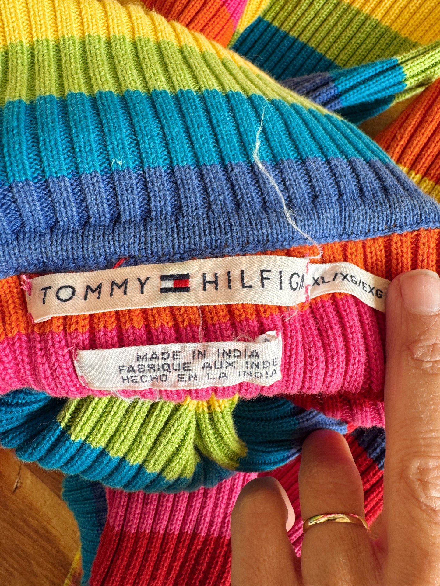 Rainbow Y2L Rainbow 3/4 Sleeve Turtleneck Knit Sweater (L)