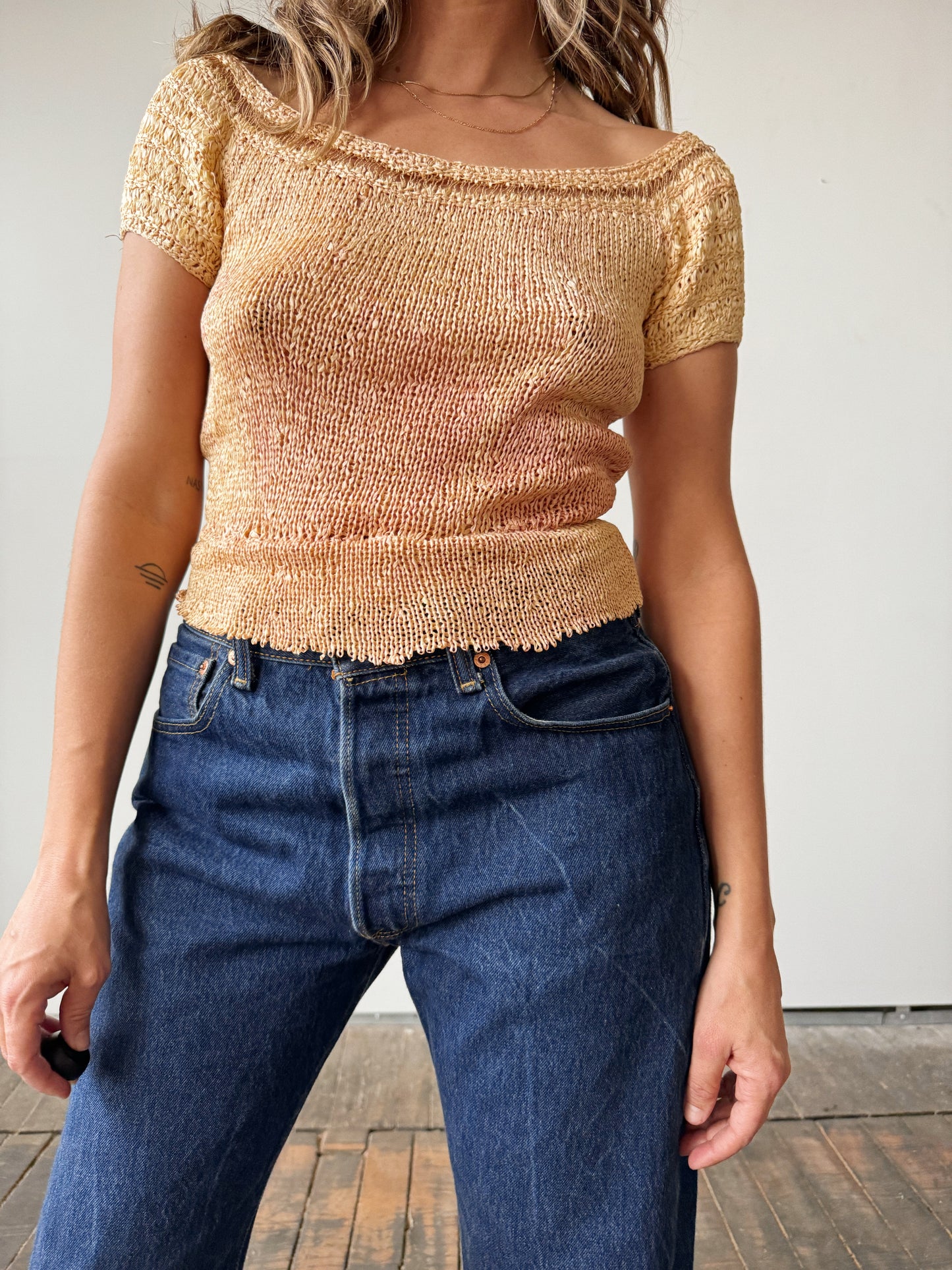 Silk Knit Peach Blouse (S)