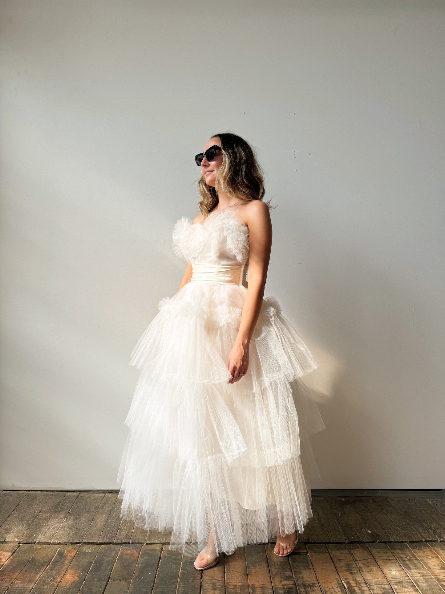 50s Tulle Tiered Cupcake Wedding Dress