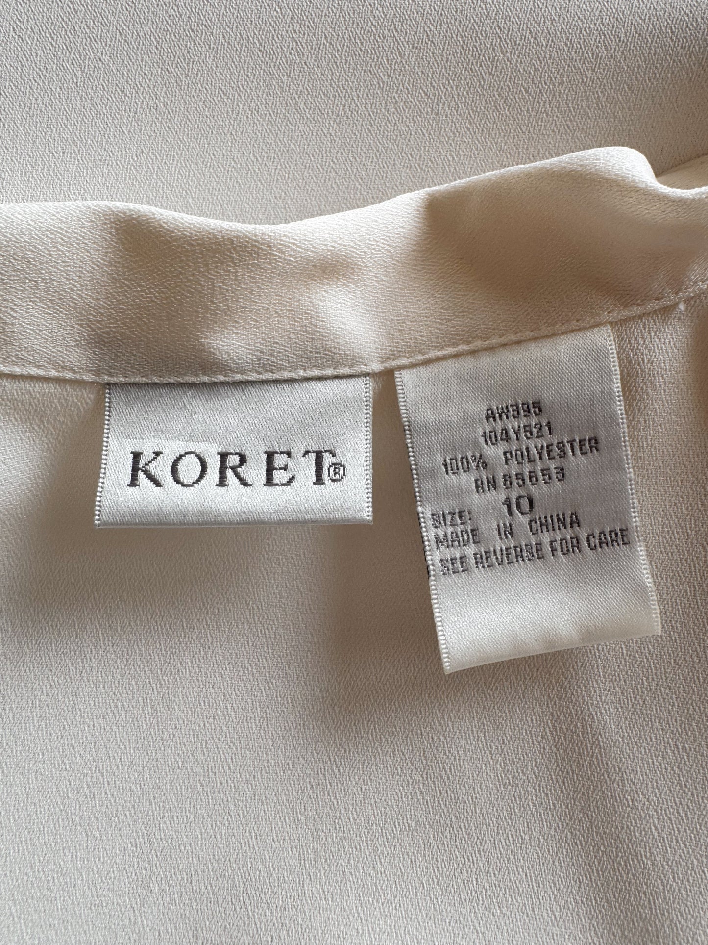 Embellished Ivory 90s Blouse (M)