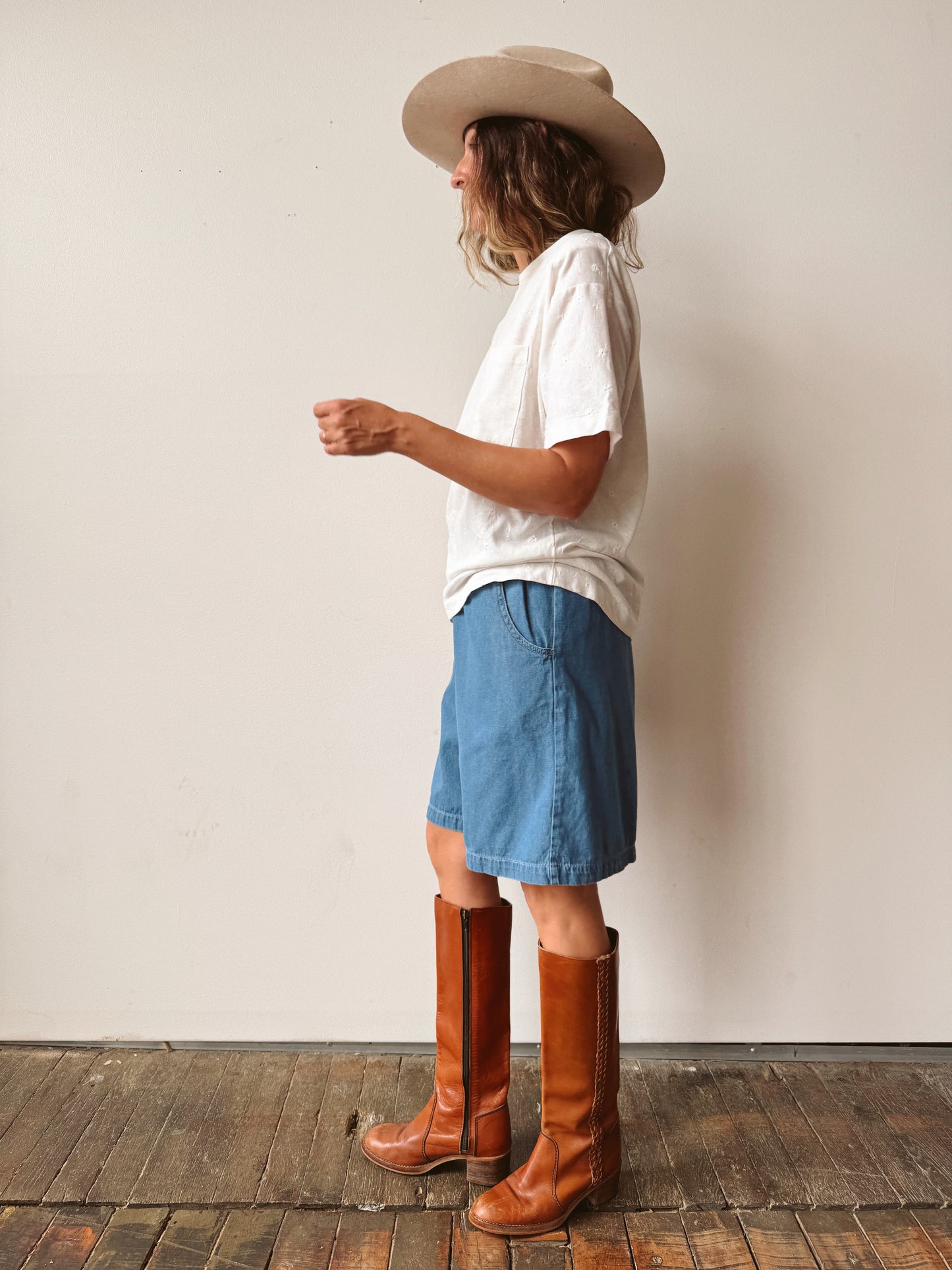 Eyelet 90s Cotton White T-Shirt (M)