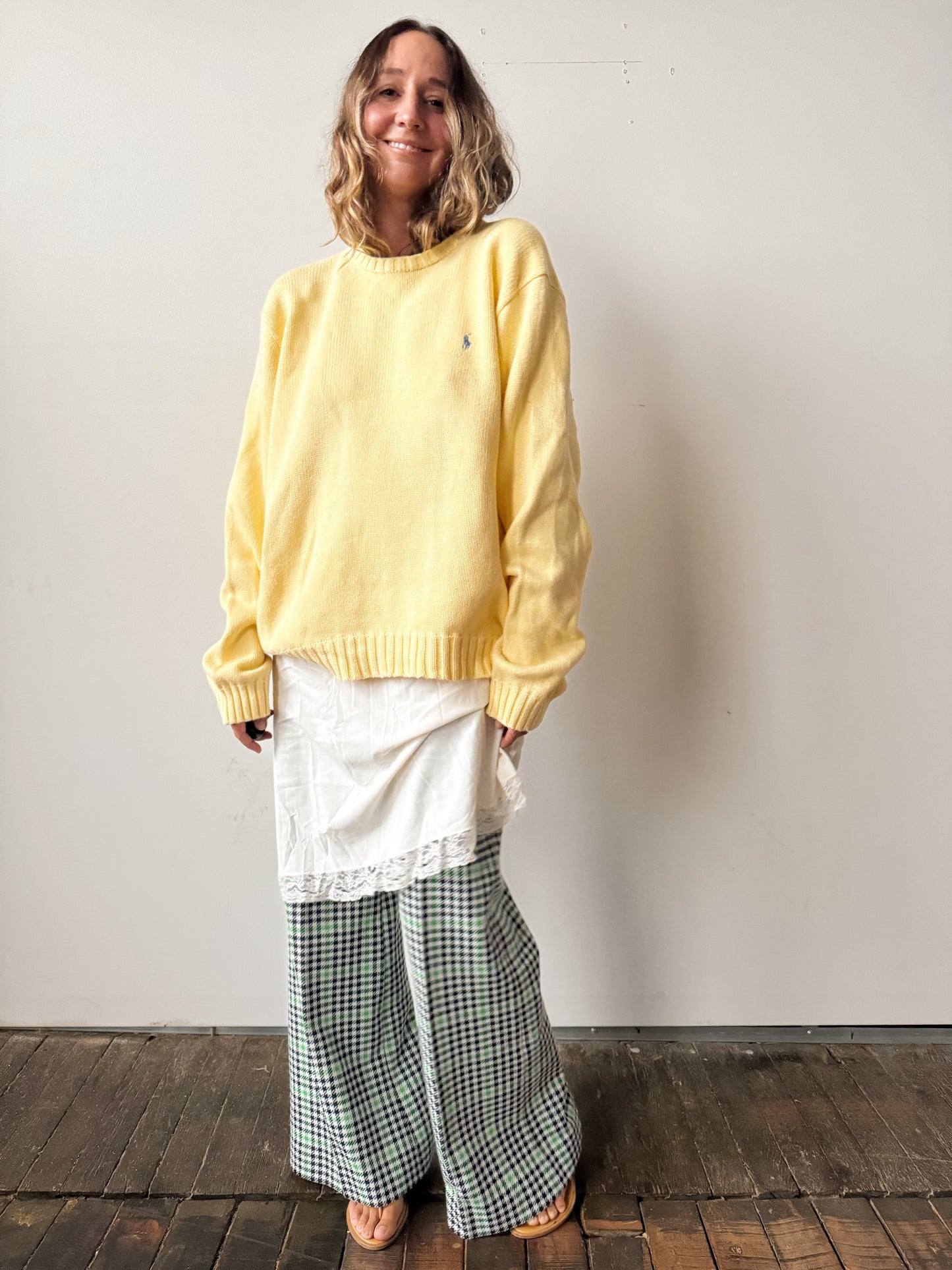 Polo Ralph Lauren Butter Yellow Cotton Knit Sweater (Mens XL)