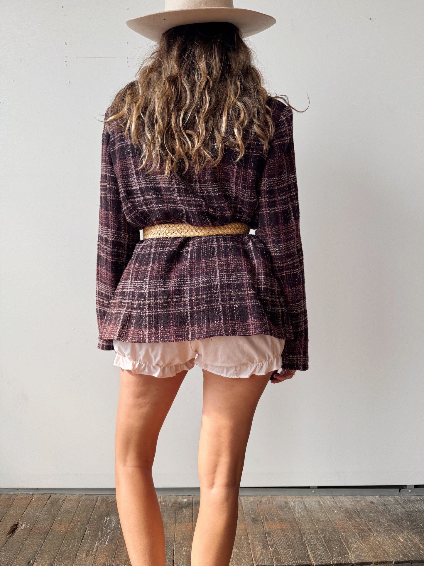 00s Pocket Purple Blazer Coat (M)