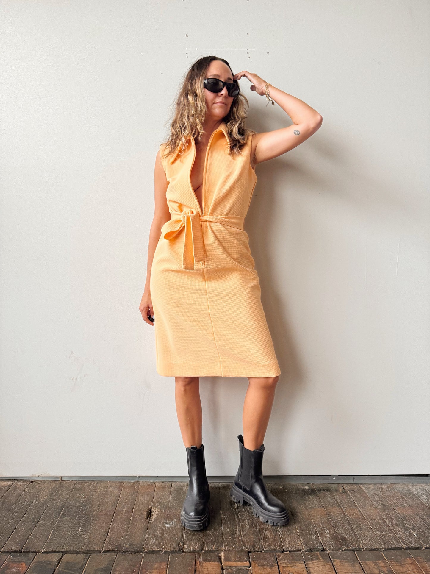 Unionmade 70s Peach Shift Dress (M)