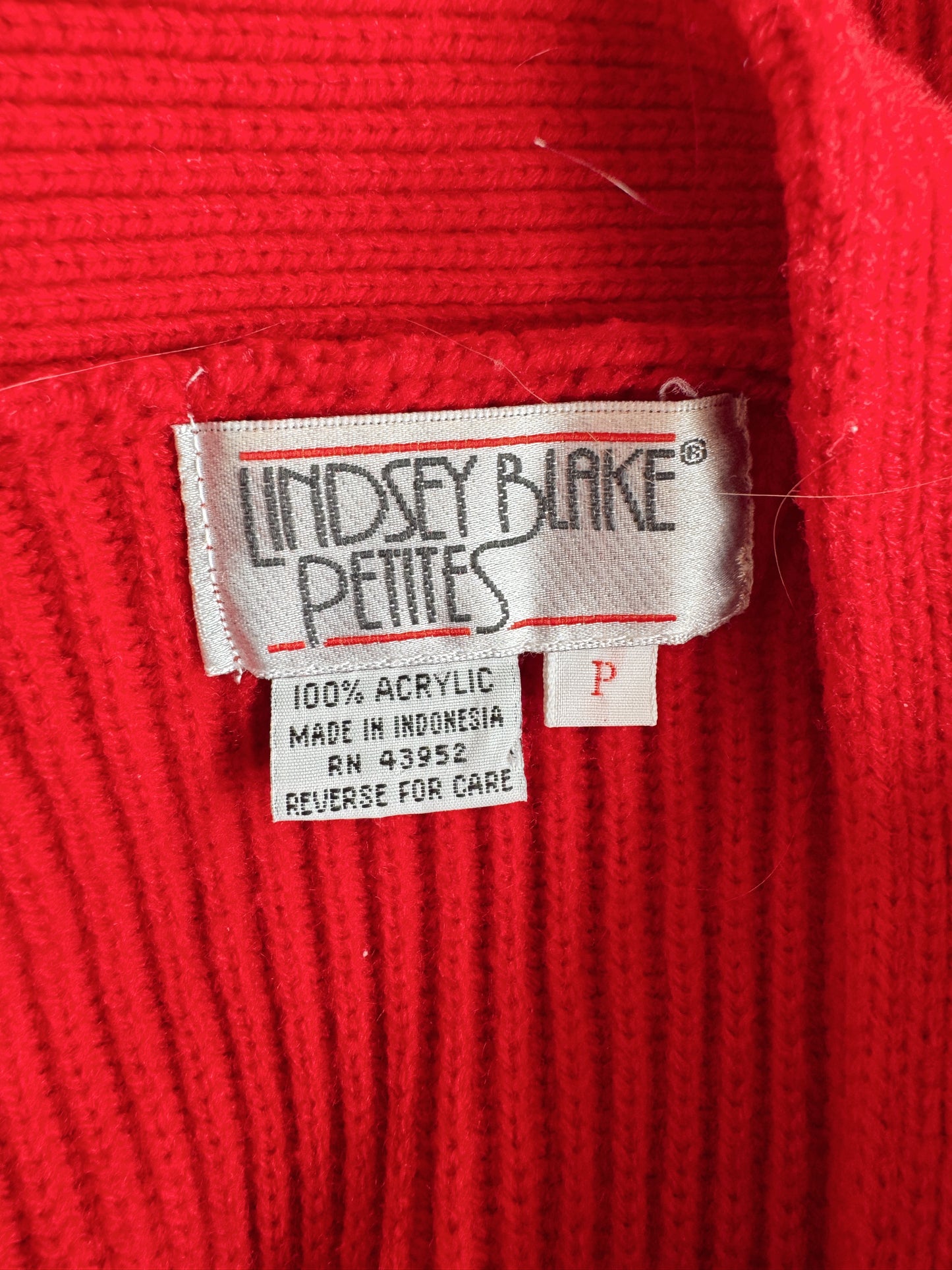 Red Ribbed Knit 90s Cardigan (S)