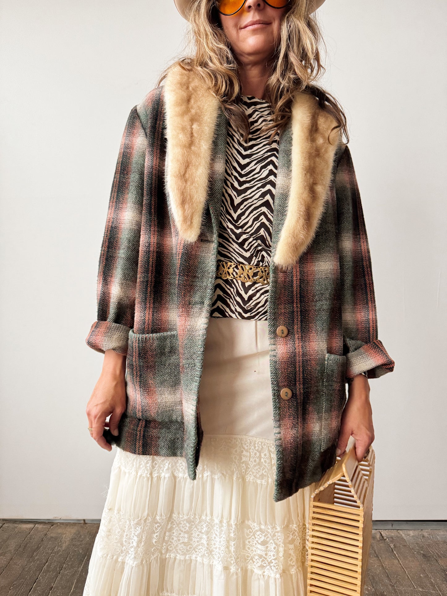 Flannel 90s Blanket Coat (L)