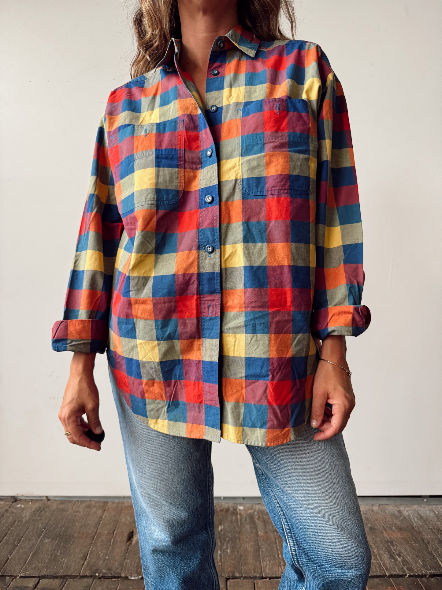 Multicolor Plaid Woven Shirt (M)