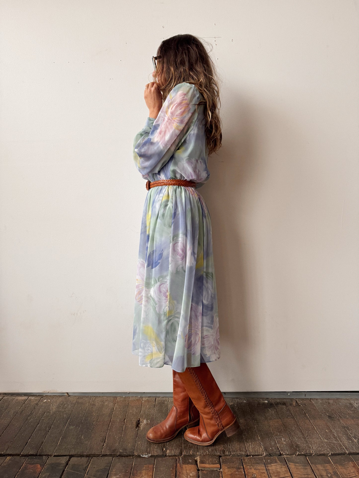 Lisa Michaels Soft Pastel 90s Dress (M)